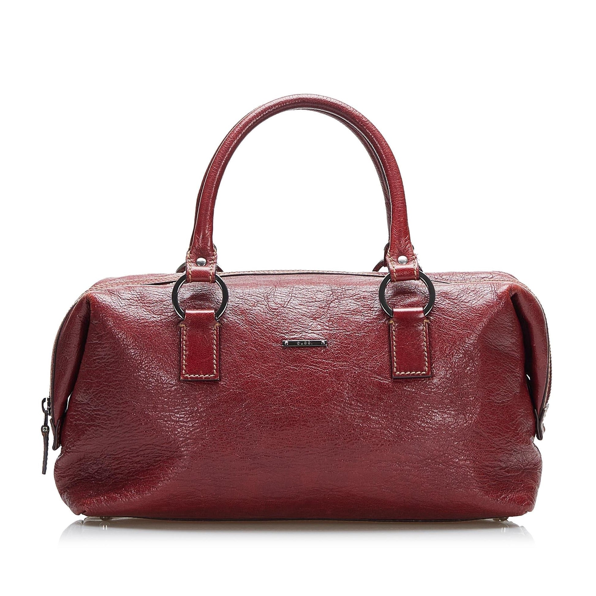Gucci Boston SHG-NttWI9 Leather Calf Red Satchel Bag
