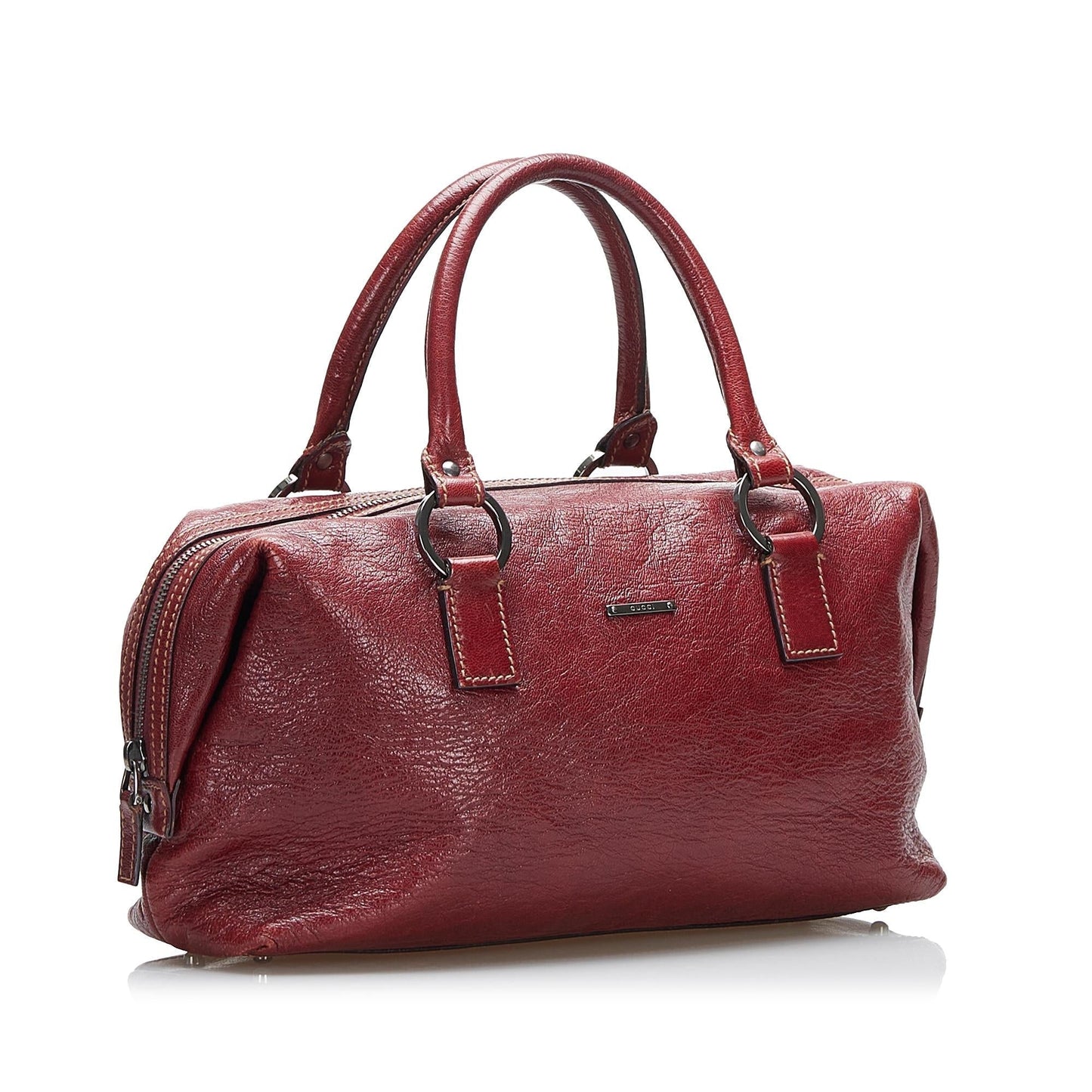 Gucci Boston SHG-NttWI9 Leather Calf Red Satchel Bag