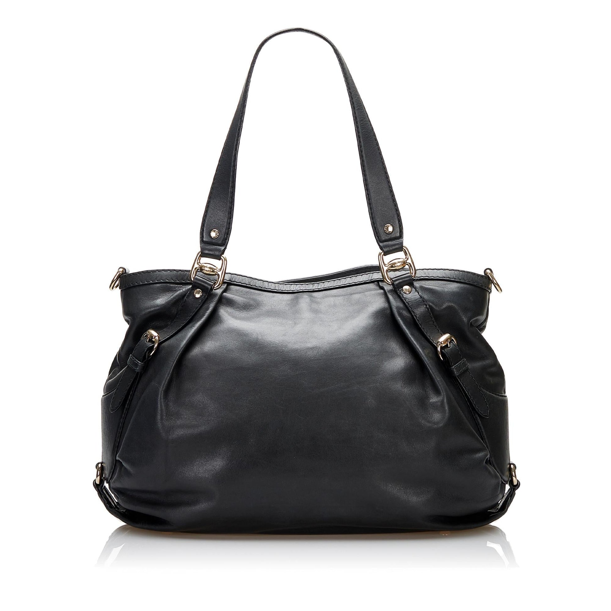 Gucci Bridle SHG-XrssV0 Leather Calf Black Satchel Bag