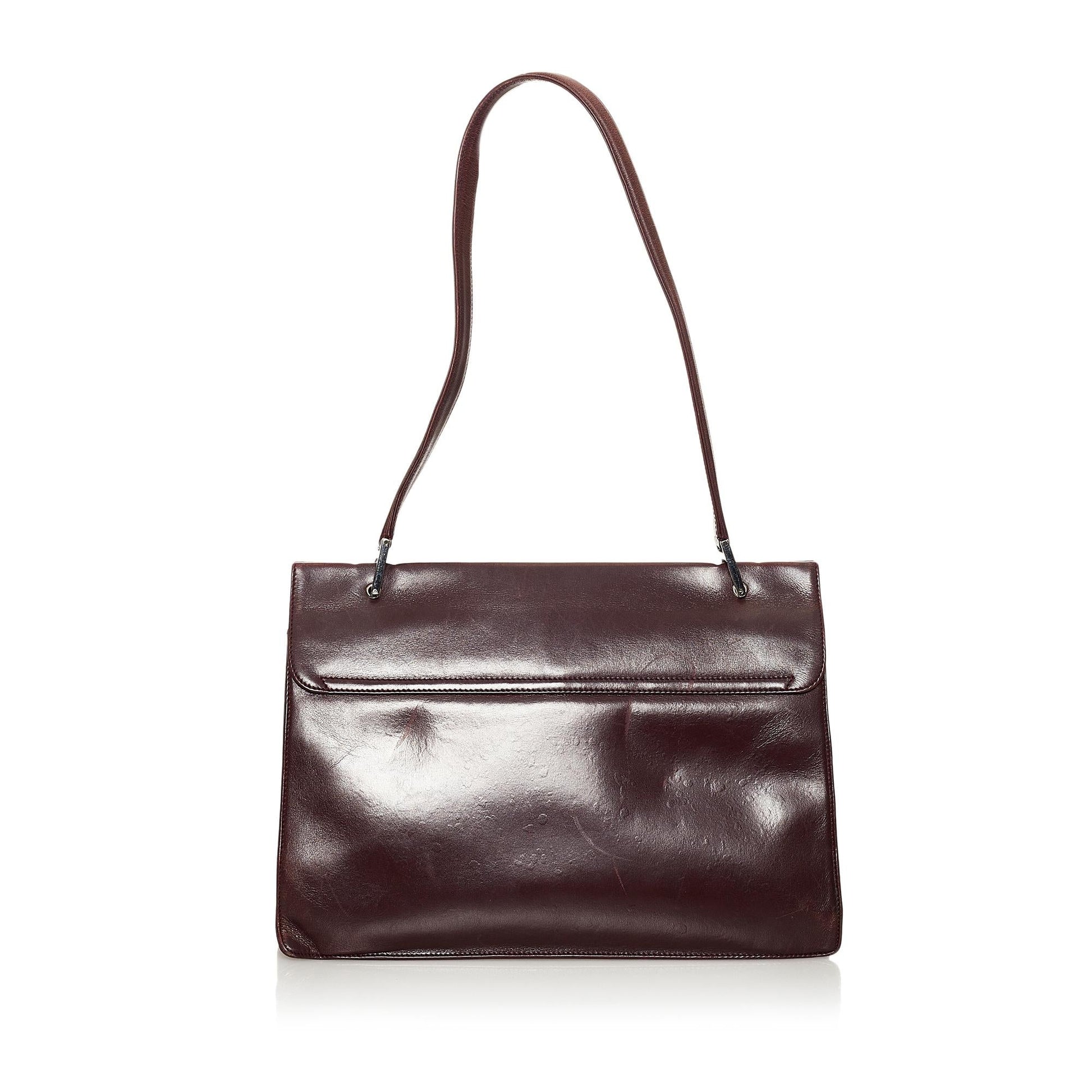 Gucci Briefcase SHG Leather Calf Brown Tote Bag