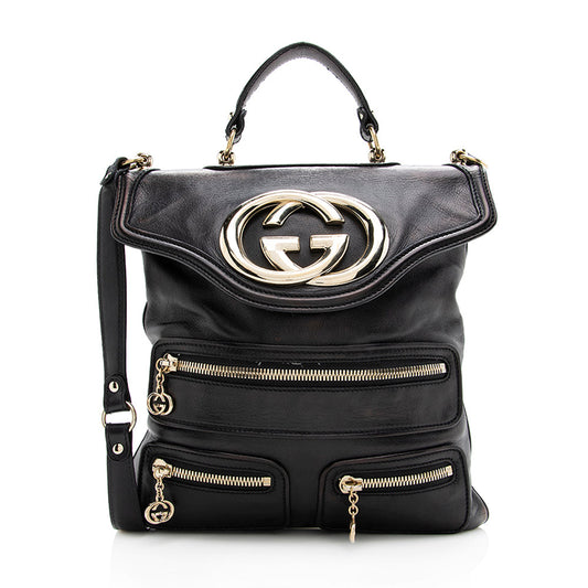 Gucci Britt Messenger SHF Leather Black Shoulder Bag Bag Shf