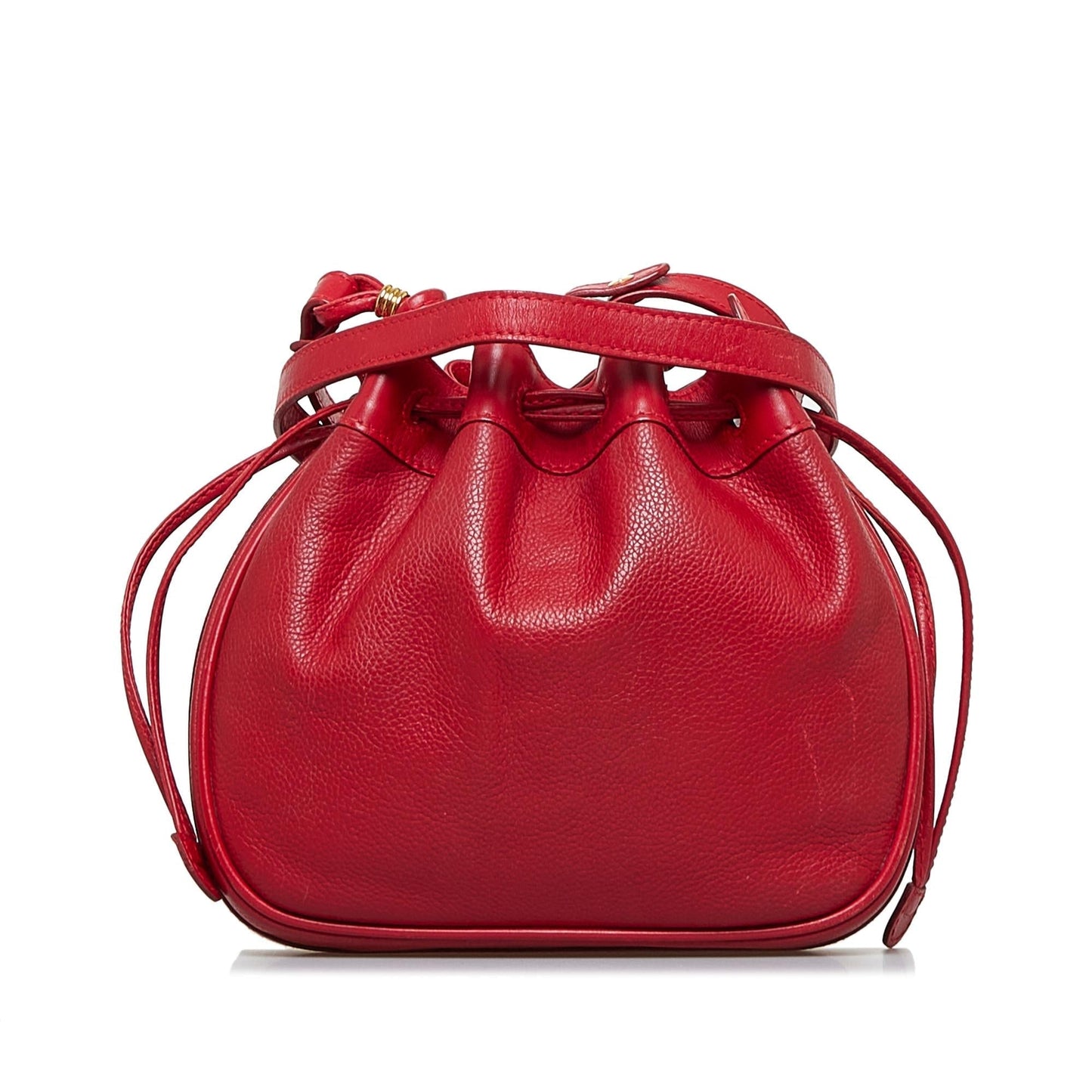 Gucci SHG-BRy73y Leather Calf Red Bucket Shoulder Bag