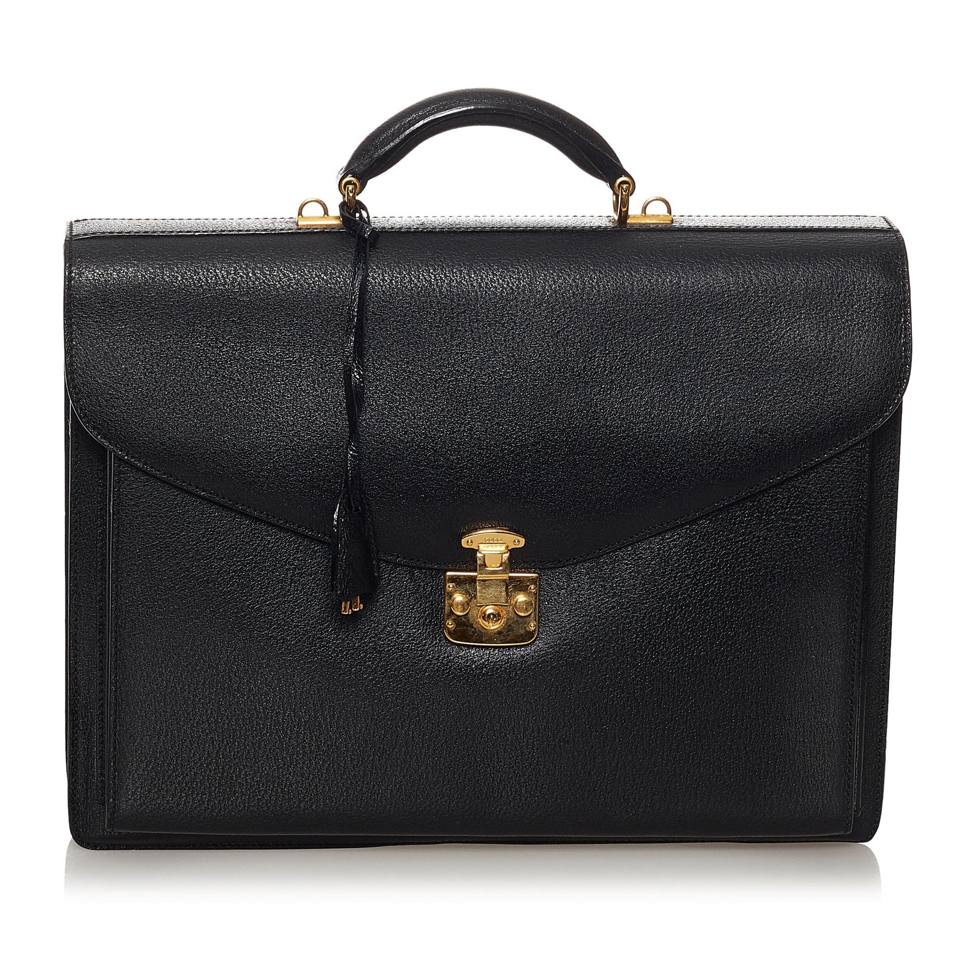 Gucci Business SHG Leather Calf Black Tote Bag