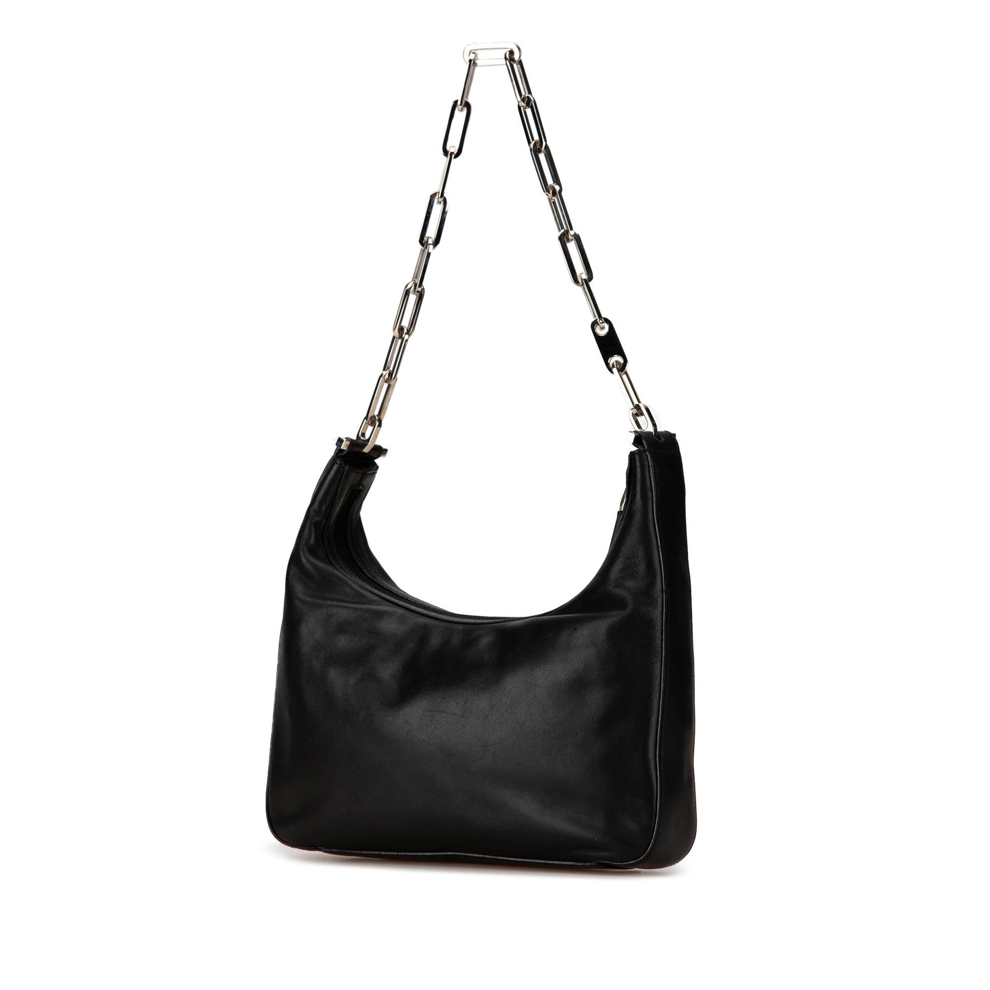 Gucci SHG-5fRLeA Leather Calf Black Chain Shoulder Bag