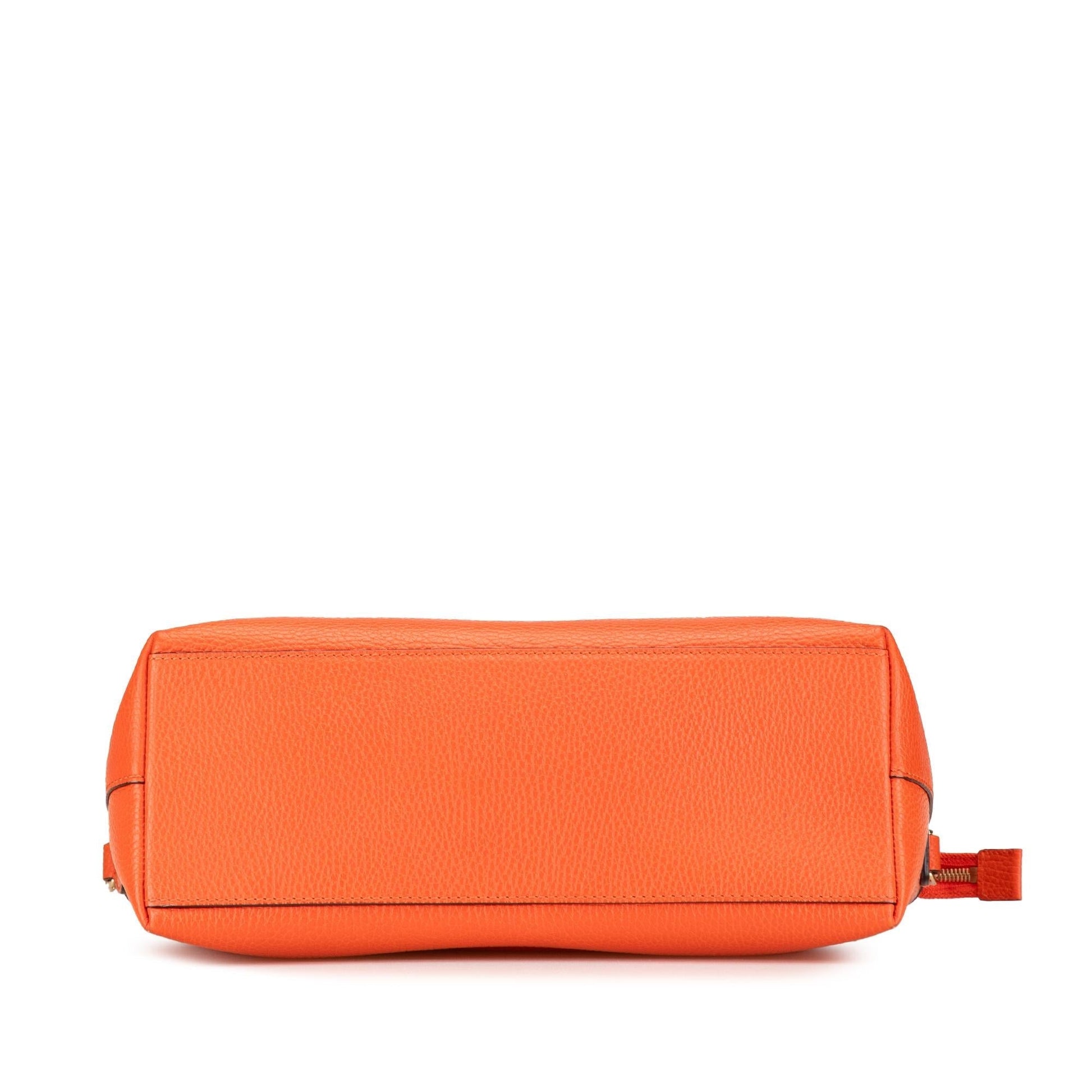 Gucci Charmy Leather Calf Orange Satchel Bag Shg U3Jyji