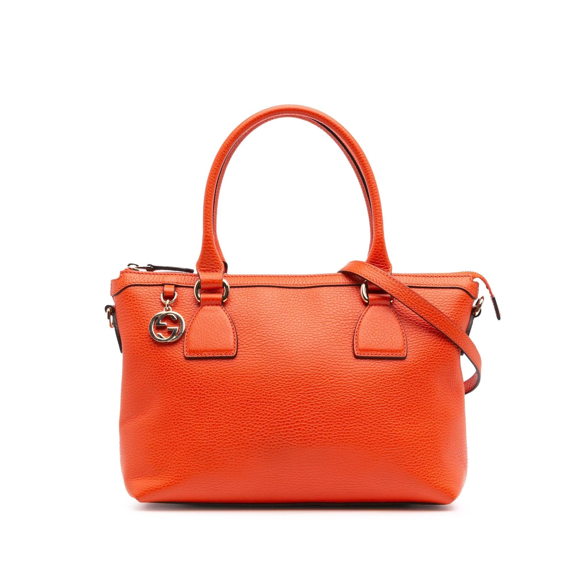 Gucci Charmy Leather Calf Orange Satchel Bag Satchel 3