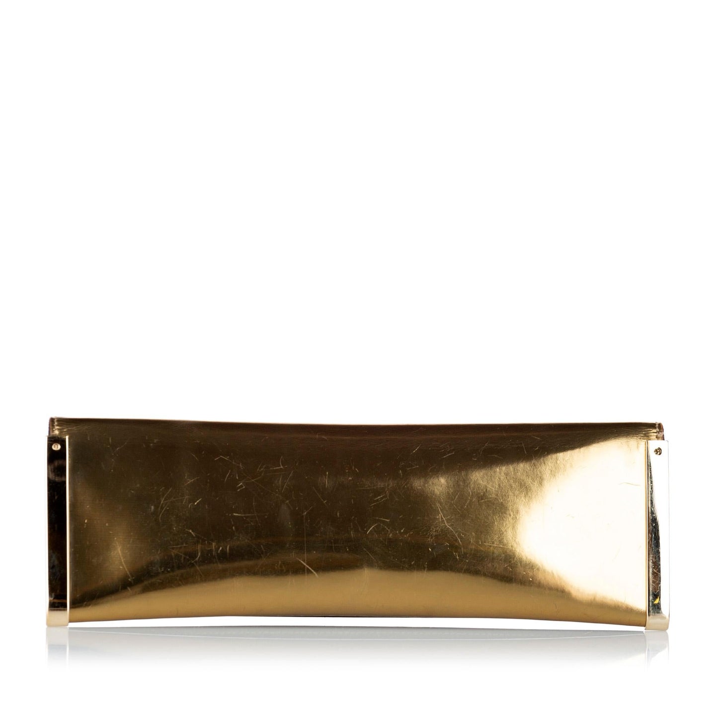 Gucci SHG Leather Patent Black Gold Clutch Bag