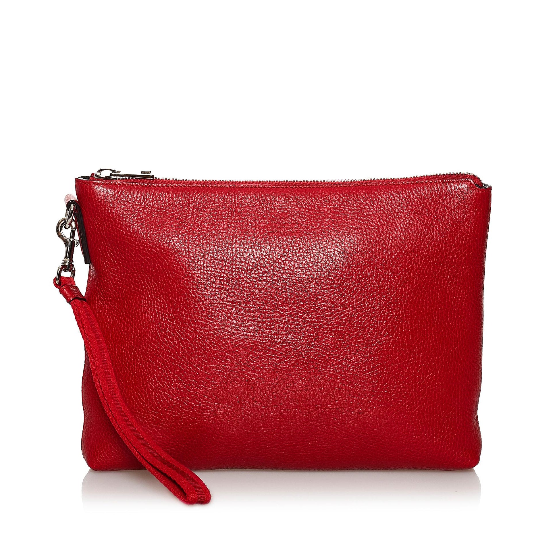 Gucci SHG Leather Calf Red Clutch Bag