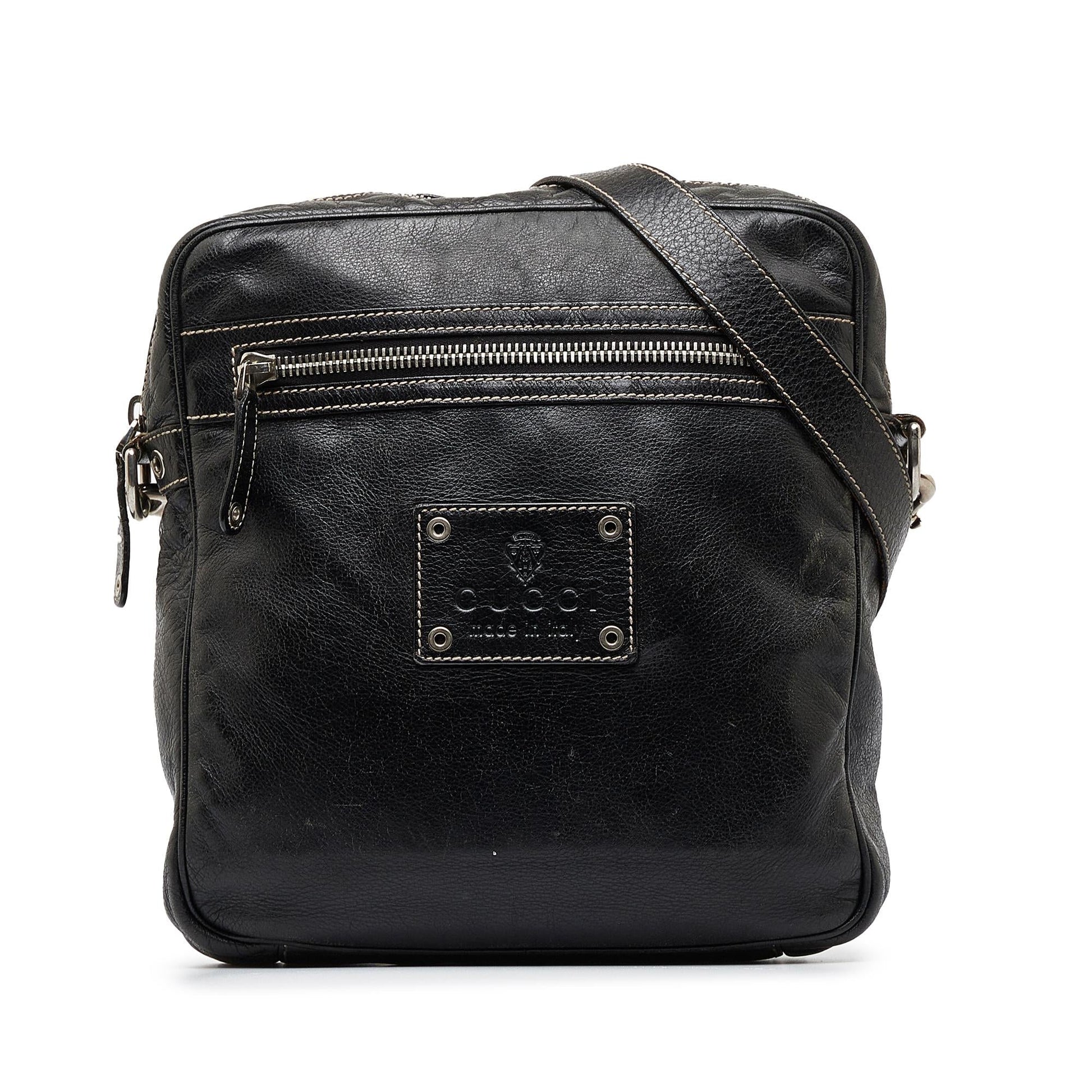 Gucci SHG-qstQVW Leather Calf Black Crossbody Bag
