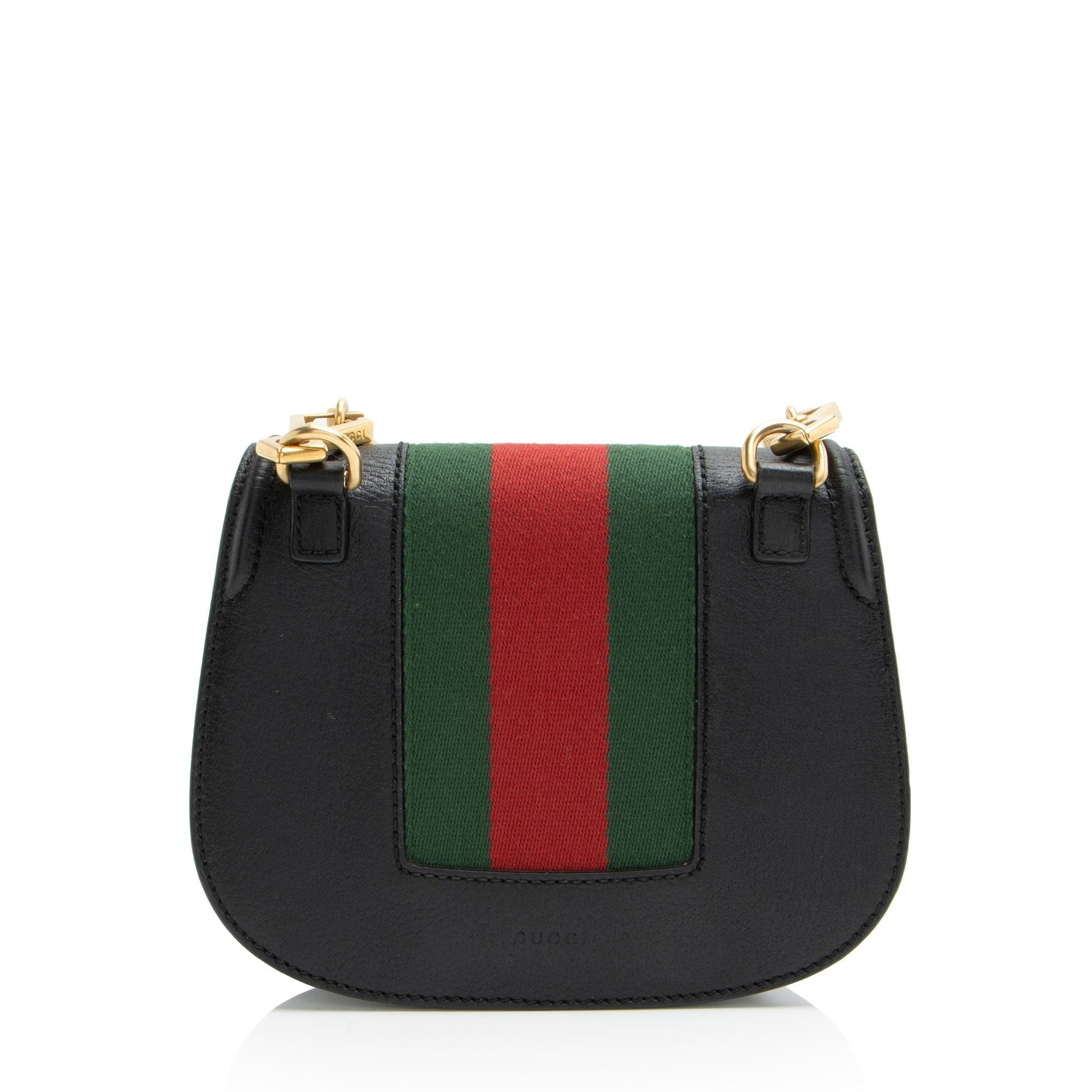 Gucci Crystal Butterfly Linea Totem Leather Nylon Black Small Crossbody Bag