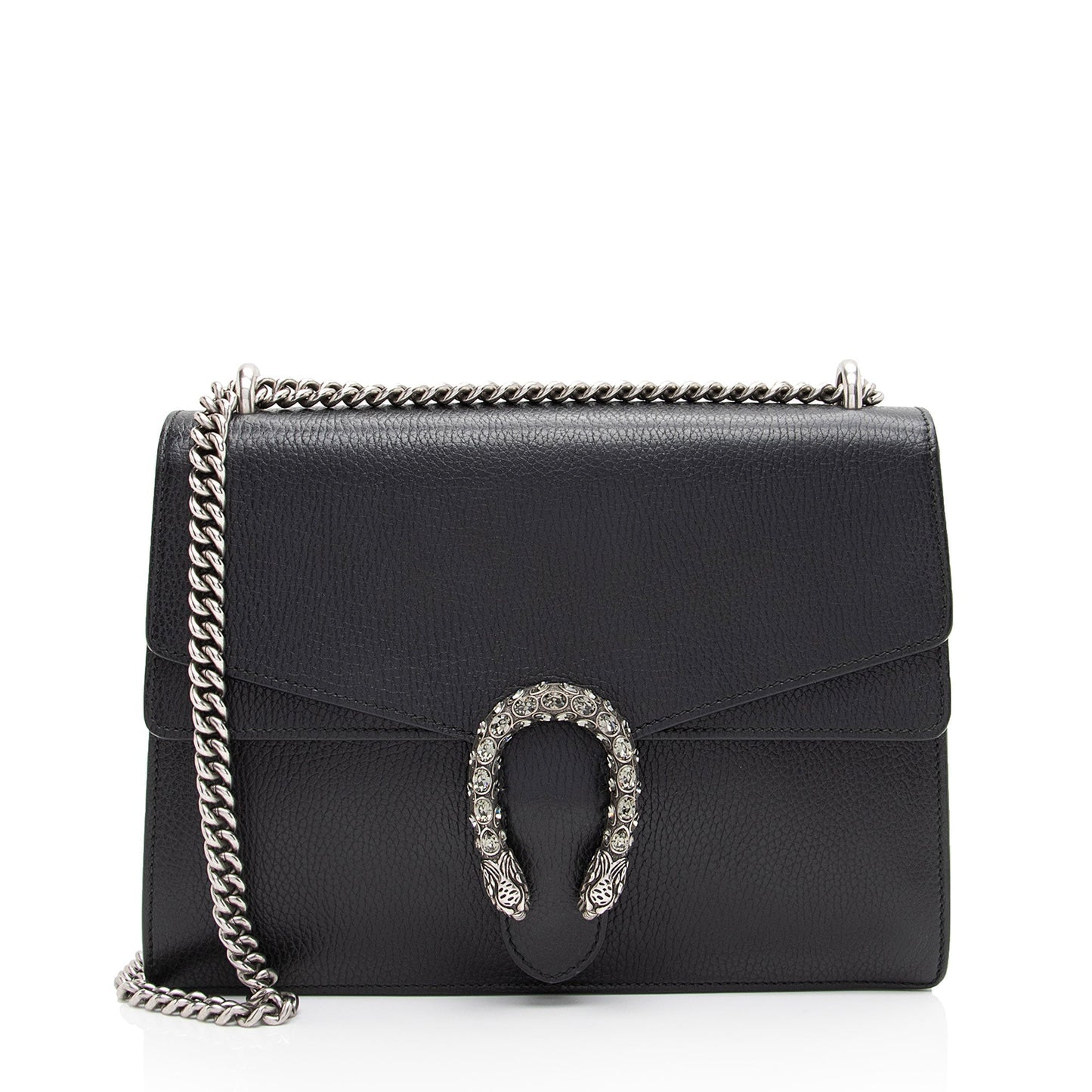 Gucci Crystal Dionysus Leather Black Medium Shoulder Bag