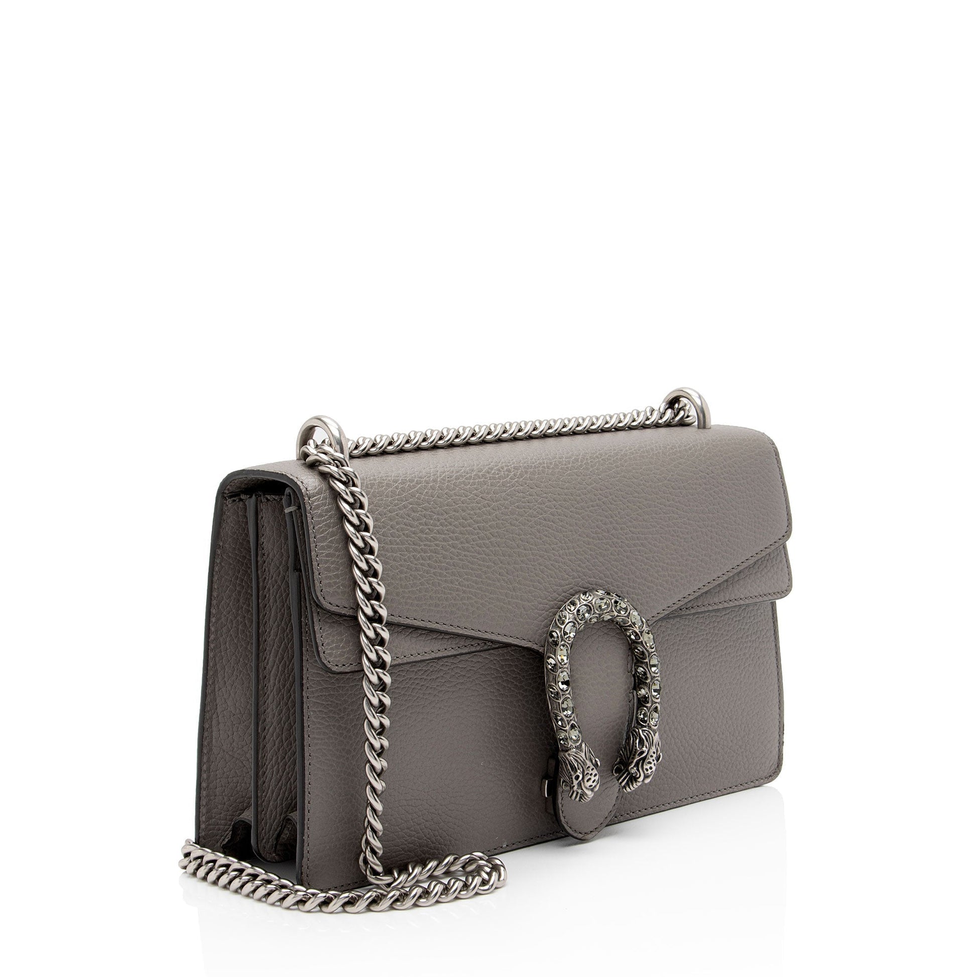 Gucci Crystal Dionysus SHF-7IrKBg Leather Grey Small Shoulder Bag