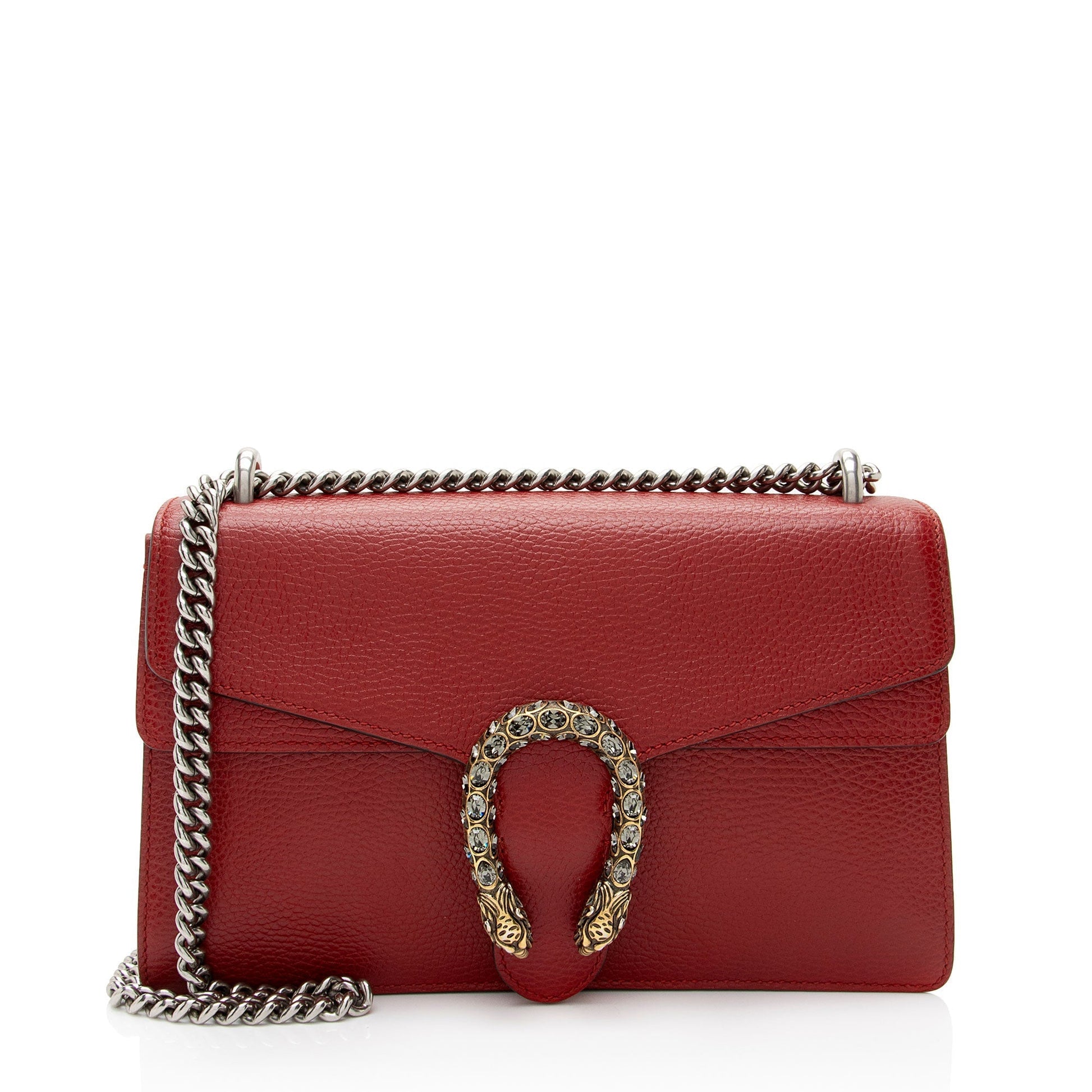 Gucci Crystal Dionysus SHF-JRvXni Leather Red Small Shoulder Bag