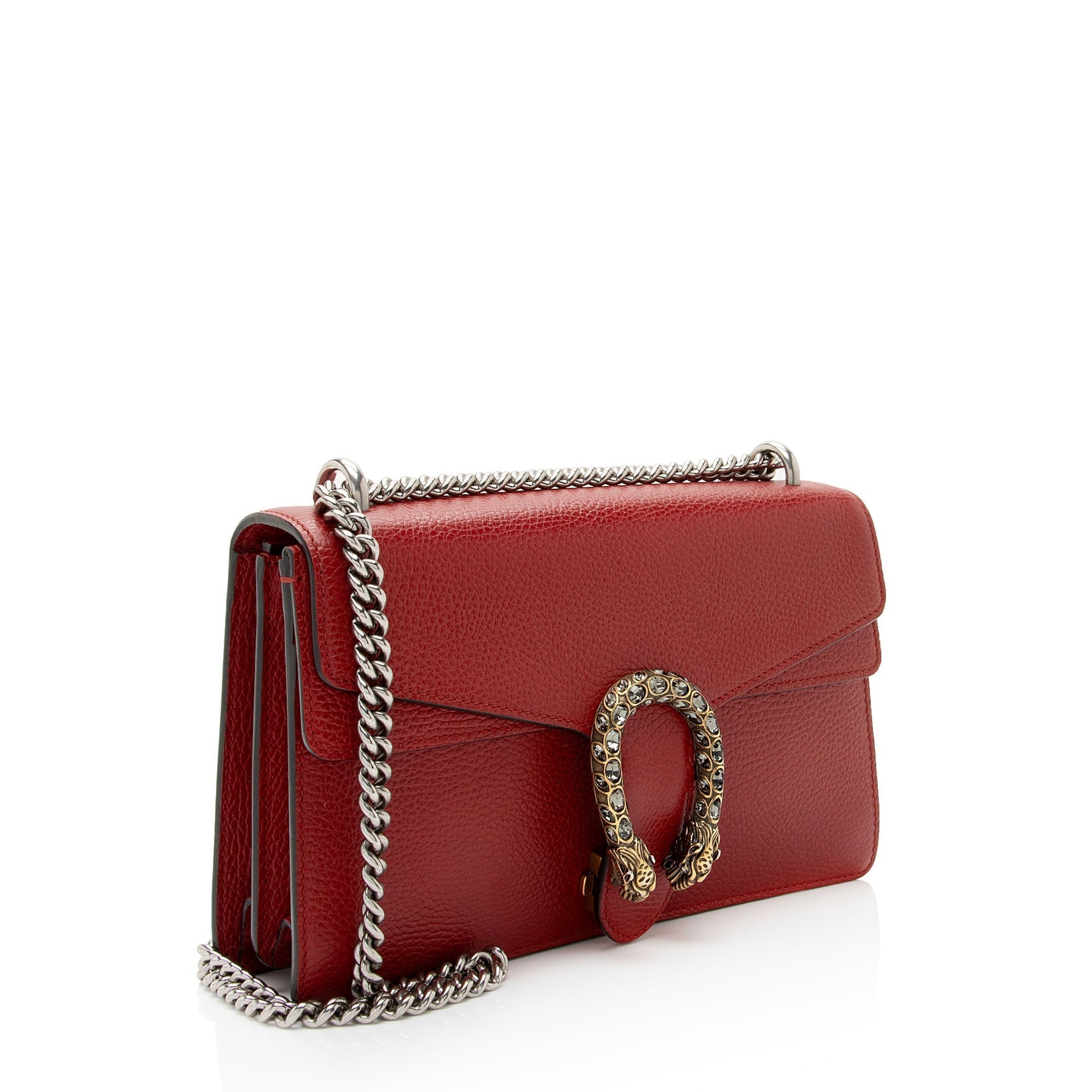 Gucci Crystal Dionysus SHF-JRvXni Leather Red Small Shoulder Bag
