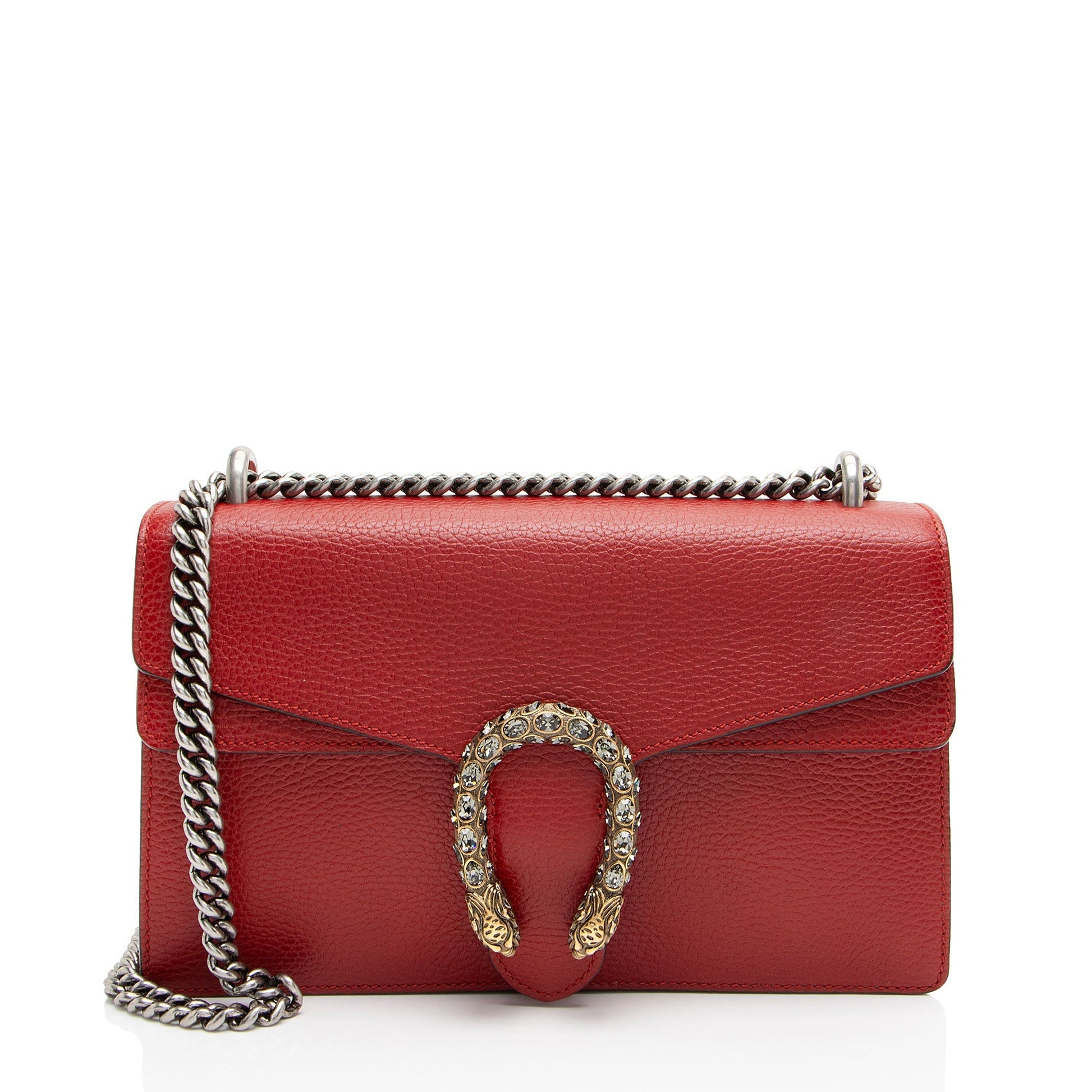 Gucci Crystal Dionysus Leather Red Small Medium Shoulder Bag
