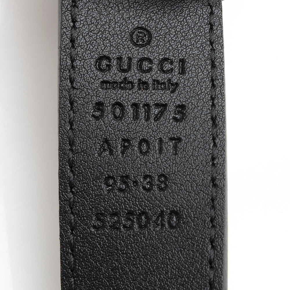 Gucci Crystal GG Belt - Size Leather Black Red Accessory