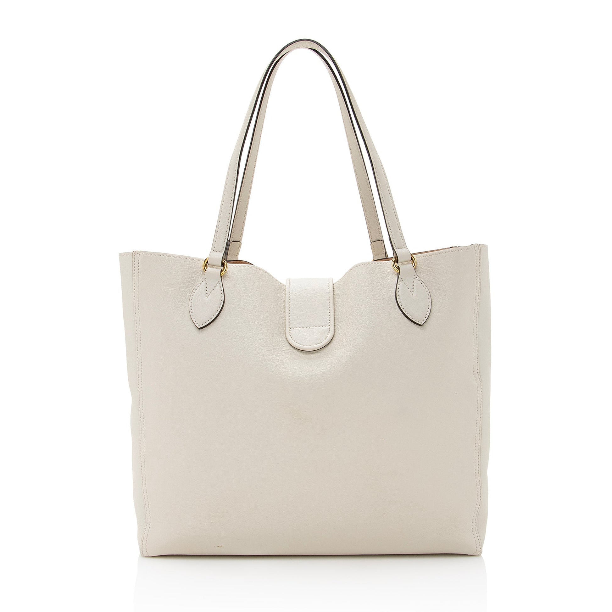 Gucci Dahlia SHF Leather White Medium Tote Bag