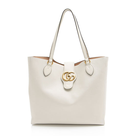 Gucci Dahlia SHF-l9vBxj Leather White Medium Tote Bag