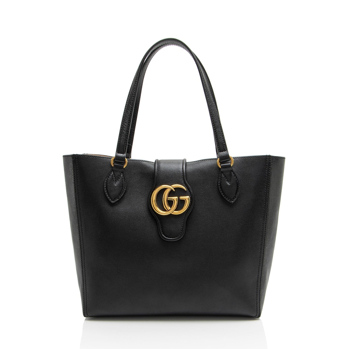 Gucci Dahlia Leather Black Small Tote Bag