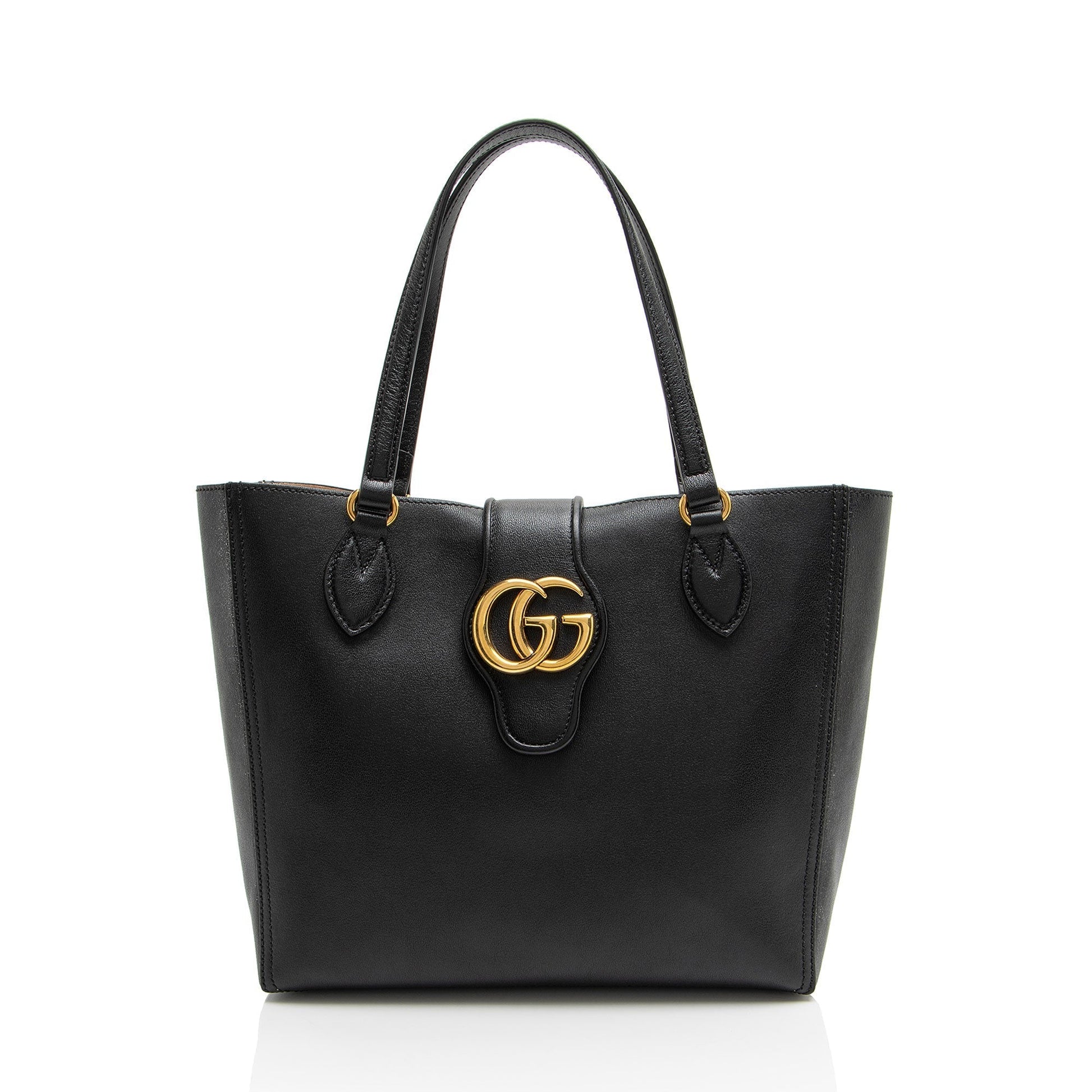 Gucci Dahlia Leather Black Small Tote Bag
