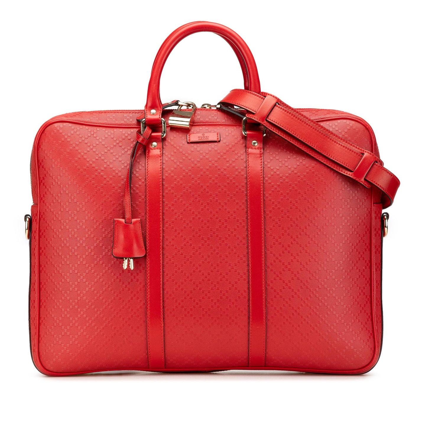 Gucci Diamante Business Leather Calf Red Tote Bag