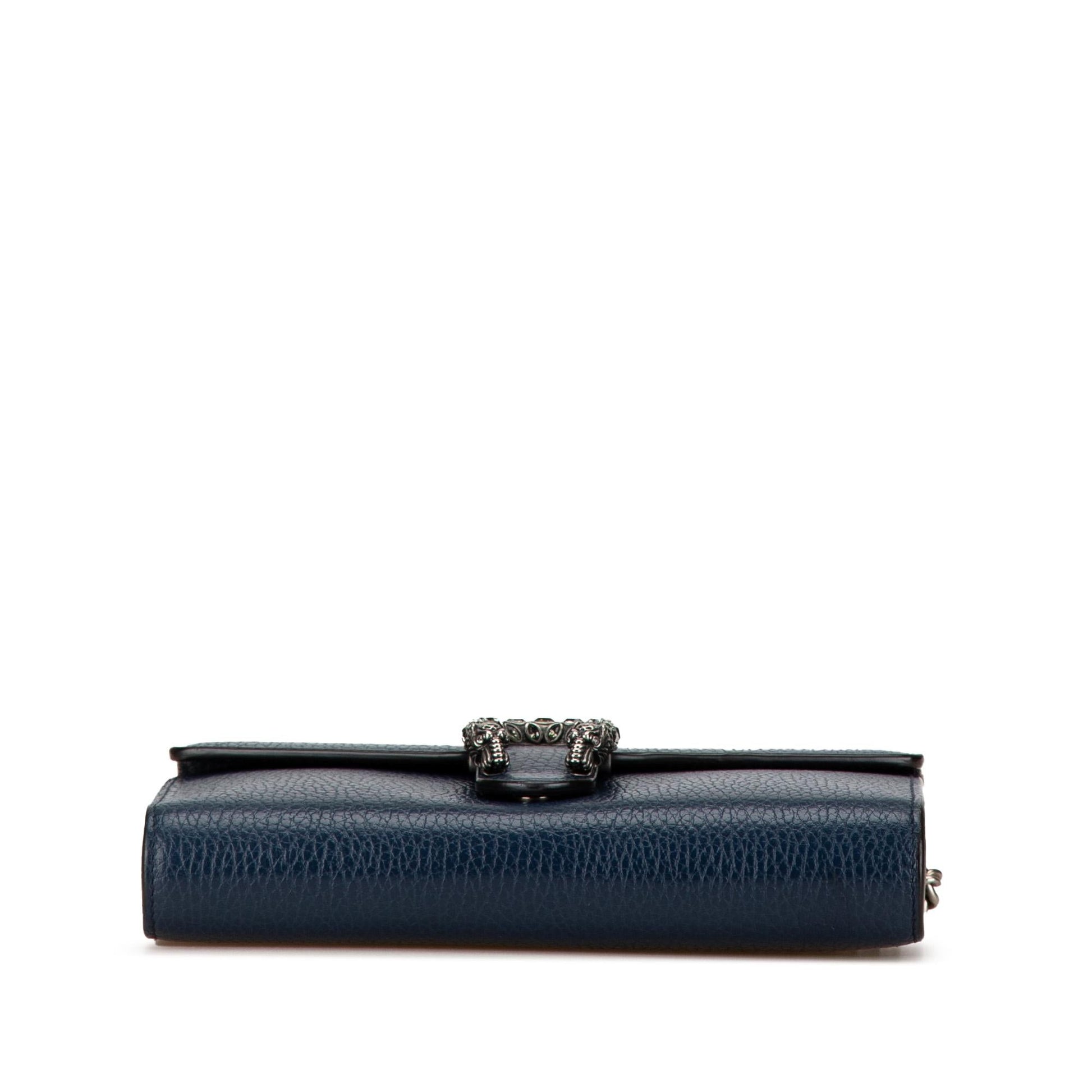 Gucci Dionysus Wallet on Leather Calf Blue Chain Crossbody Bag