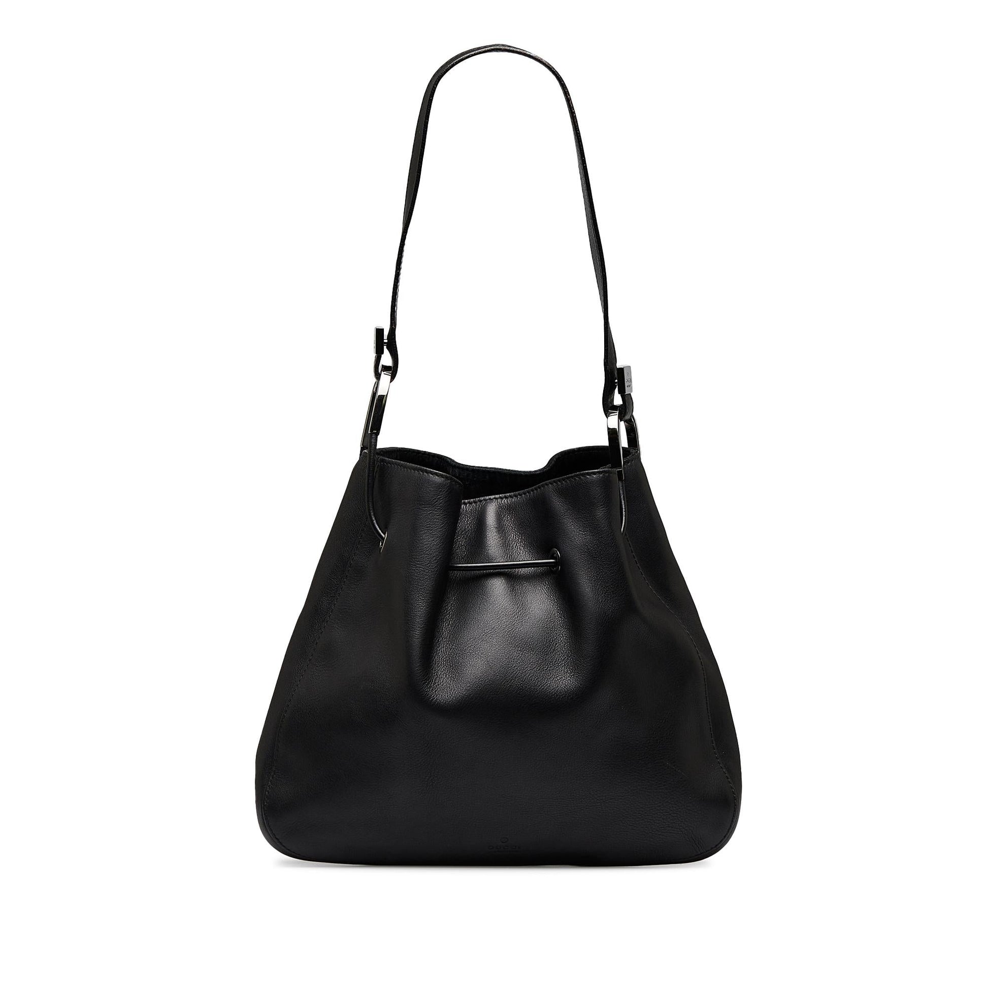 Gucci Drawstring SHG-RSAtpw Leather Calf Black Jewelry