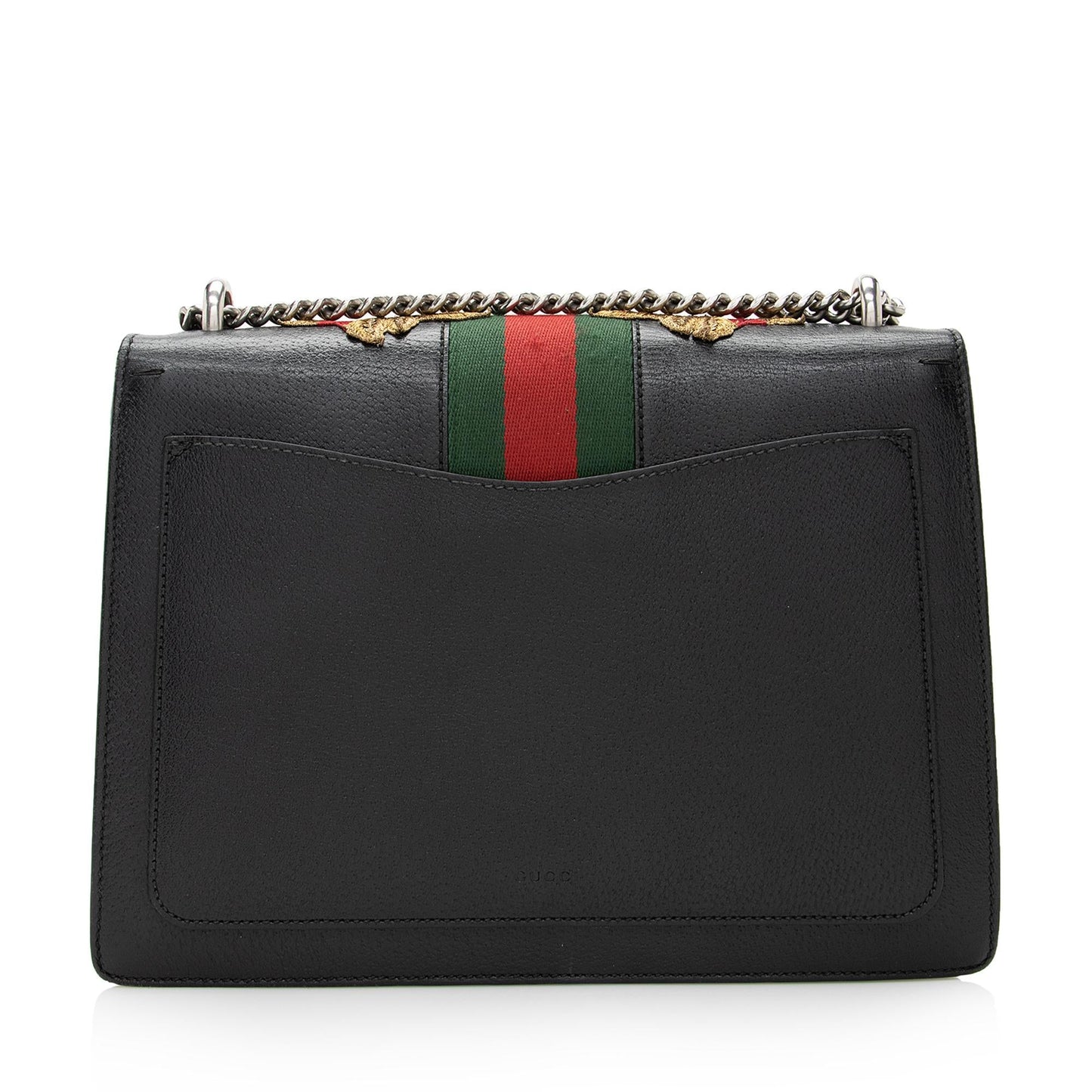 Gucci Embroidered Rose Dionysus SHF Leather Black Green Shoulder Bag