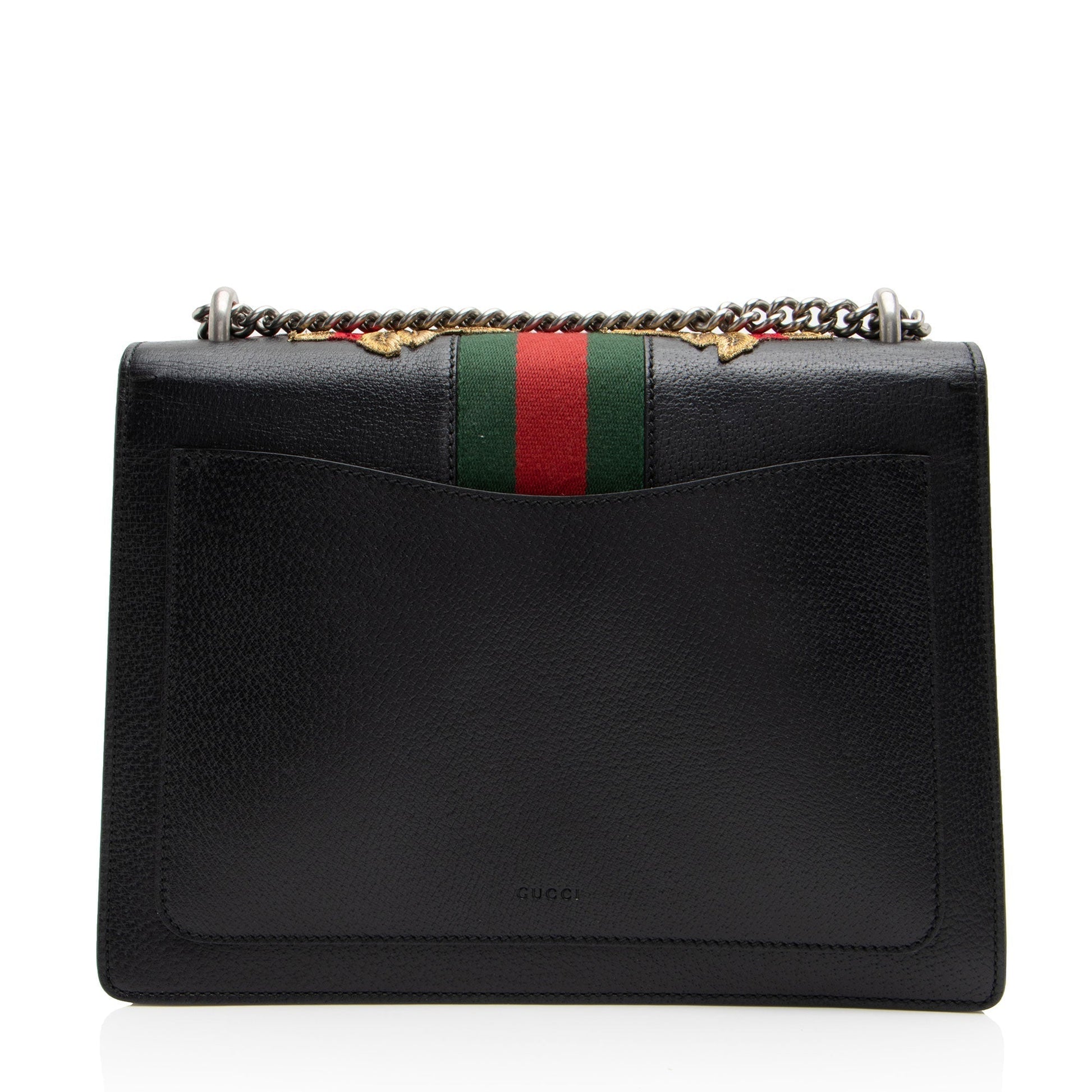 Gucci Embroidered Rose Dionysus SHF-NIvfQT Leather Black Gold Shoulder Bag
