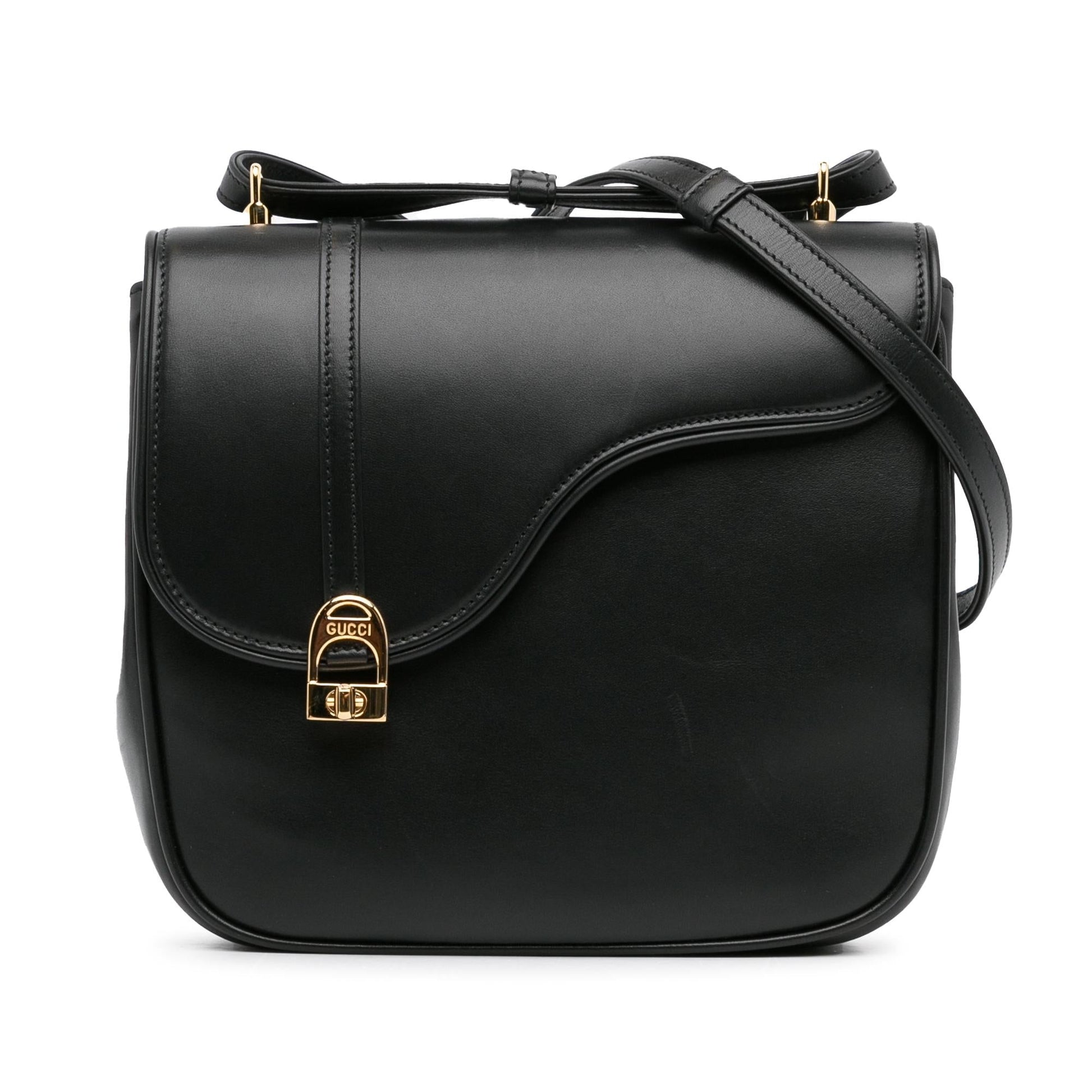 Gucci Equestrian SHG-YHWrQK Leather Calf Black Crossbody Bag