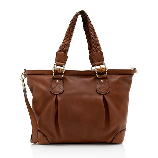 Gucci Eva SHF-E3uo3C Leather Brown Large Tote Bag