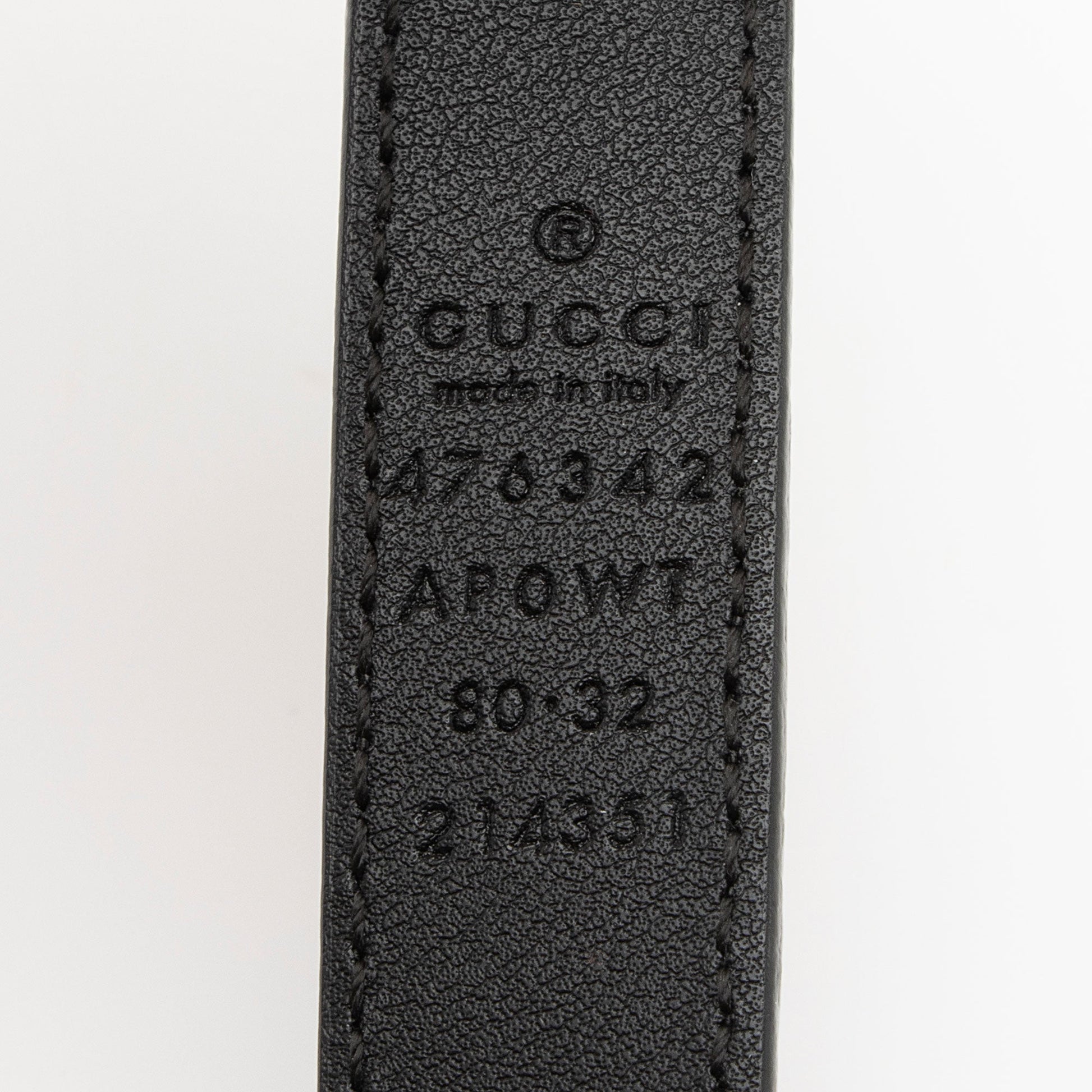 Gucci Faux Pearl GG Belt - Leather Black Accessory