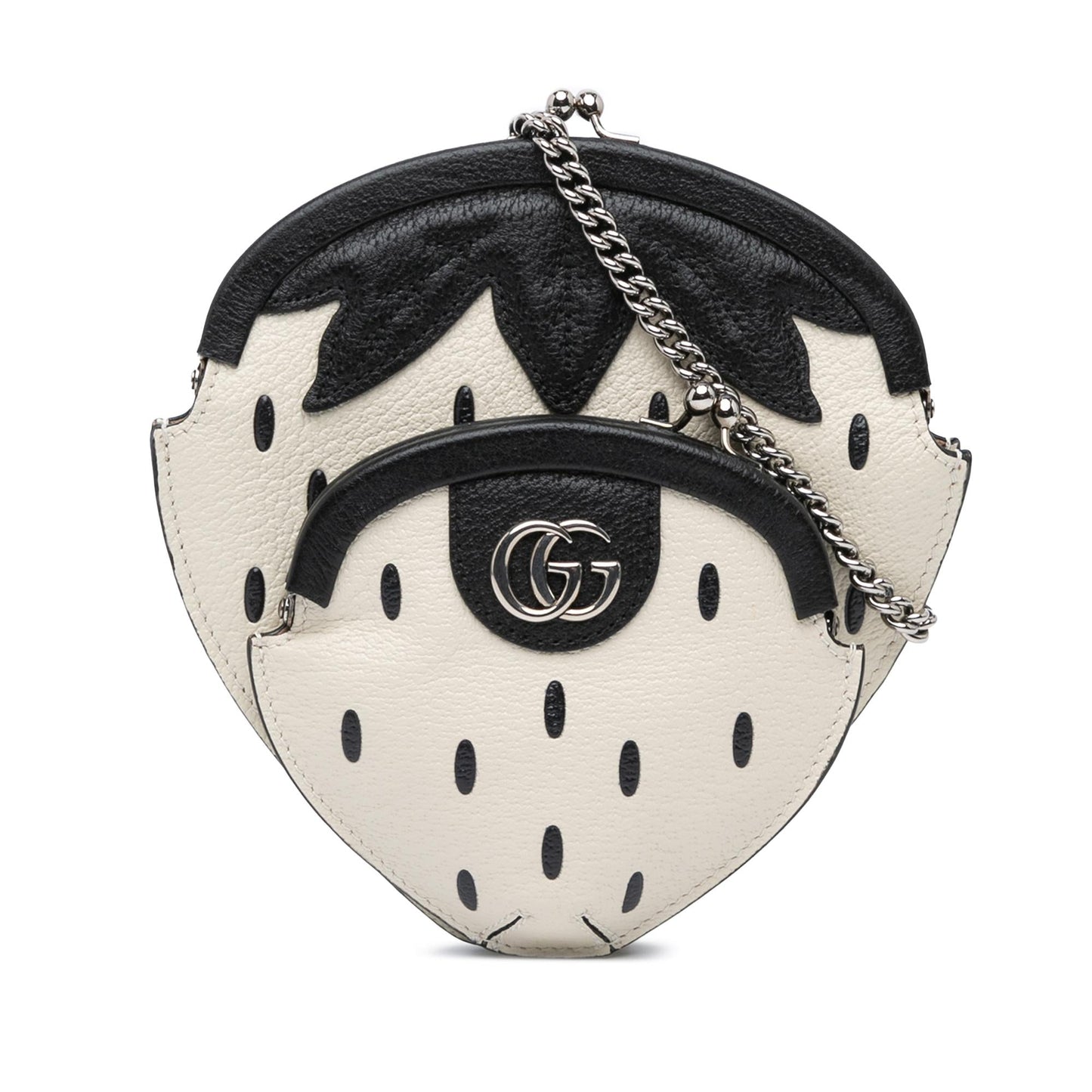 Gucci Fruittini Strawberry Leather Calf White Crossbody Bag Shg Kzxpmz