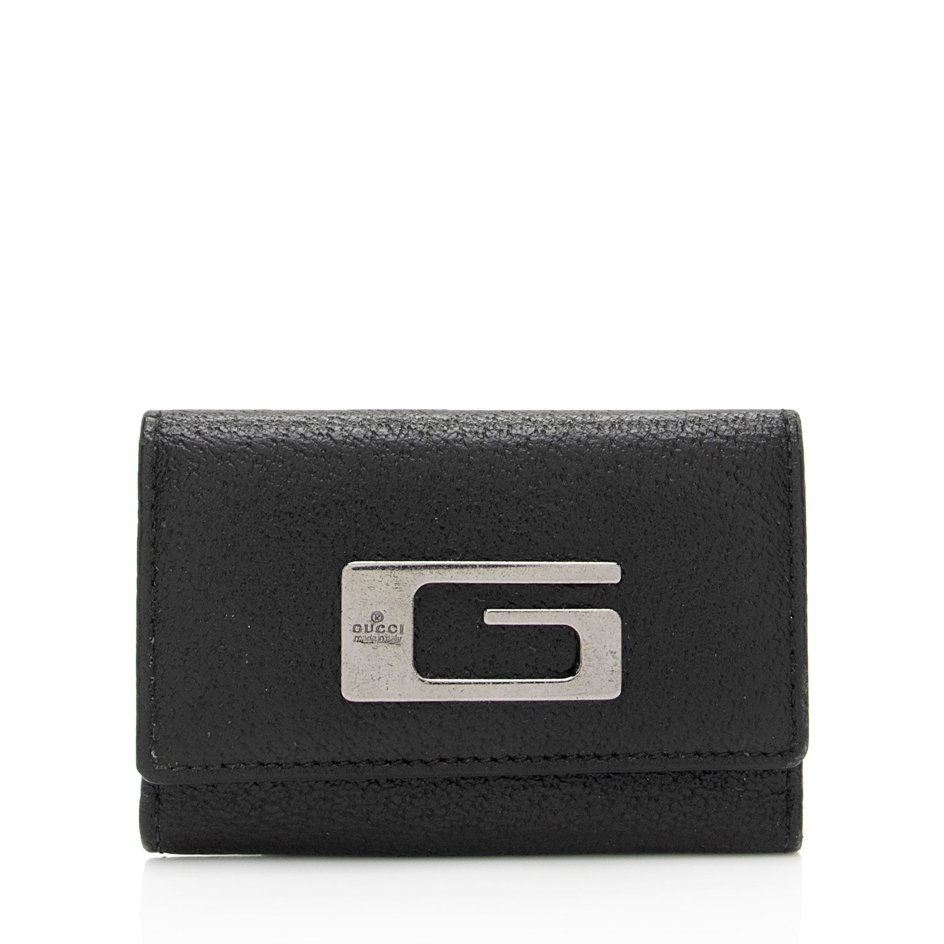 Gucci G Key Holder SHF-UQD8kv Leather Black Accessory