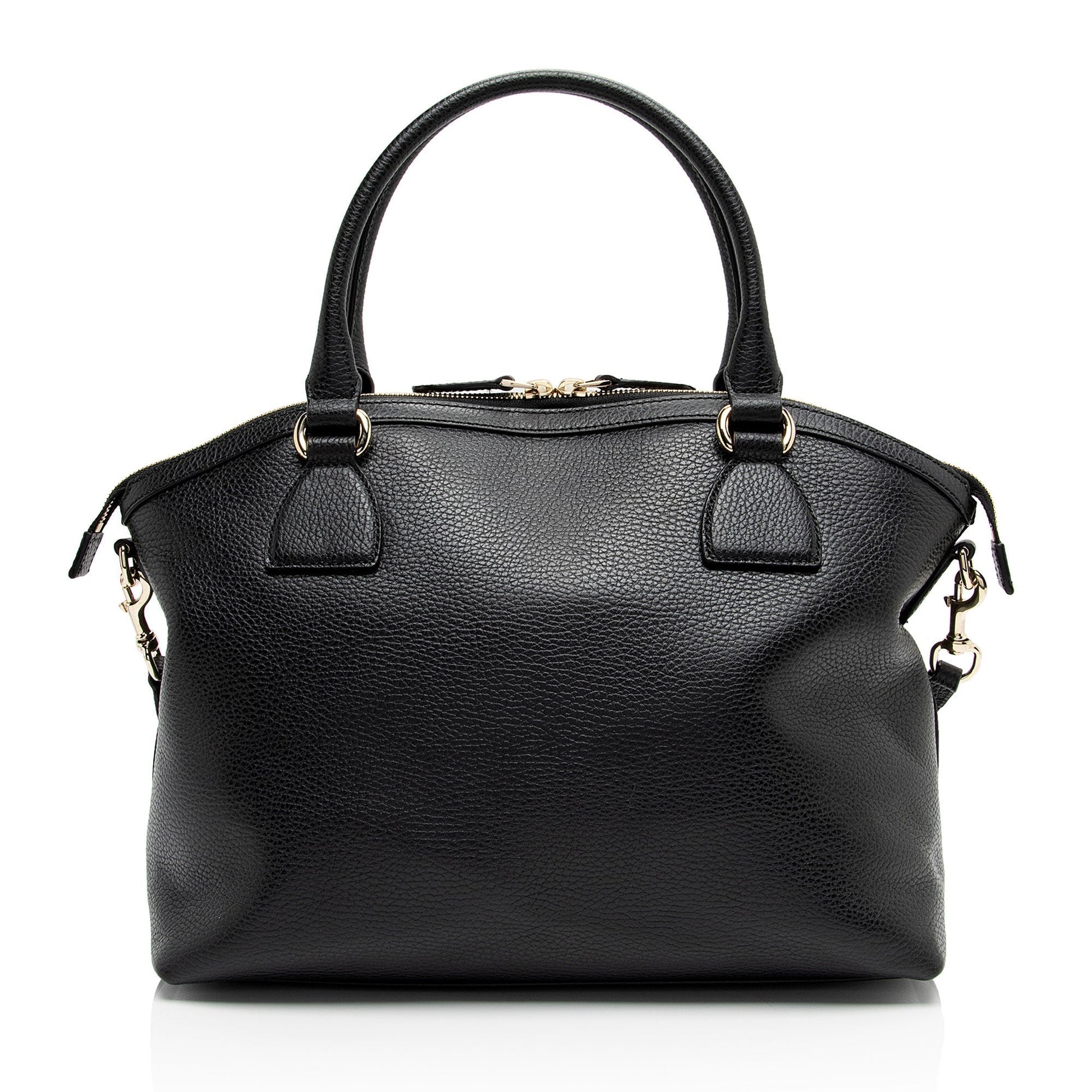 Gucci GG Charm Dome SHF-ijUjSb Leather Black Large Satchel Bag