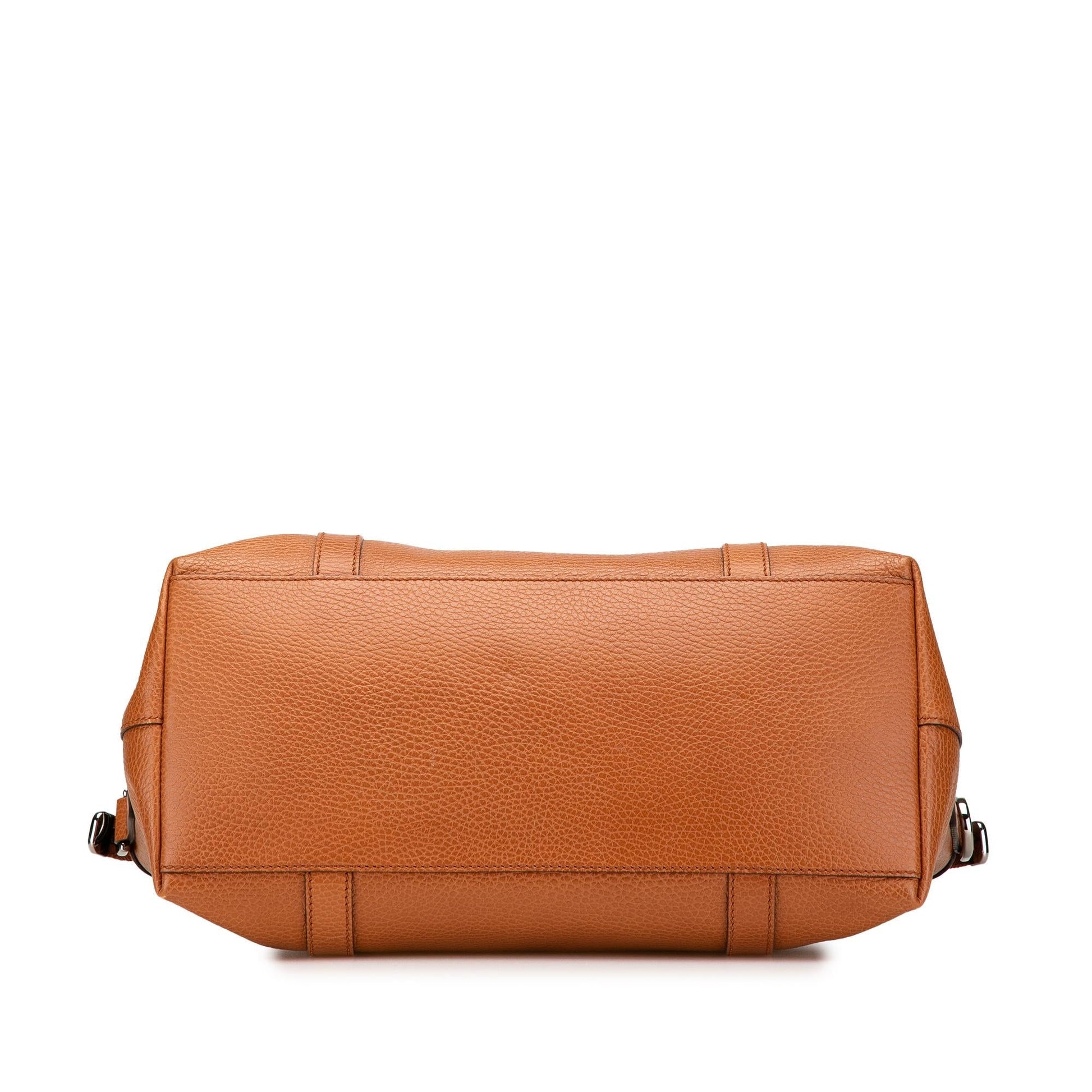 Gucci GG Charm Dome Leather Calf Brown Satchel Bag
