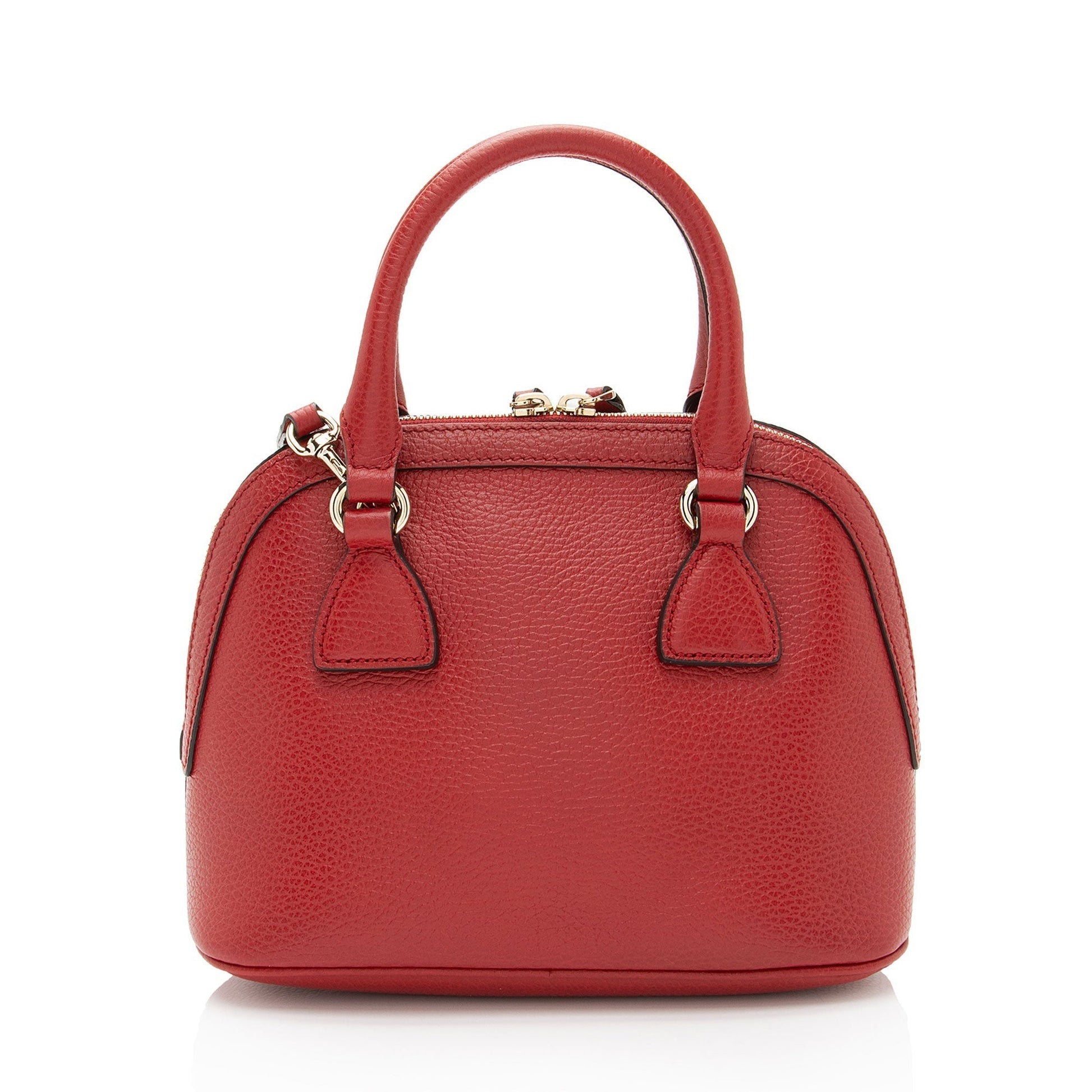 Gucci GG Charm Dome Leather Red Small Crossbody Bag