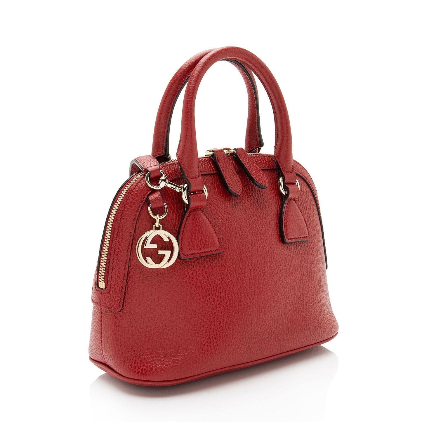 Gucci GG Charm Dome Leather Red Small Crossbody Bag
