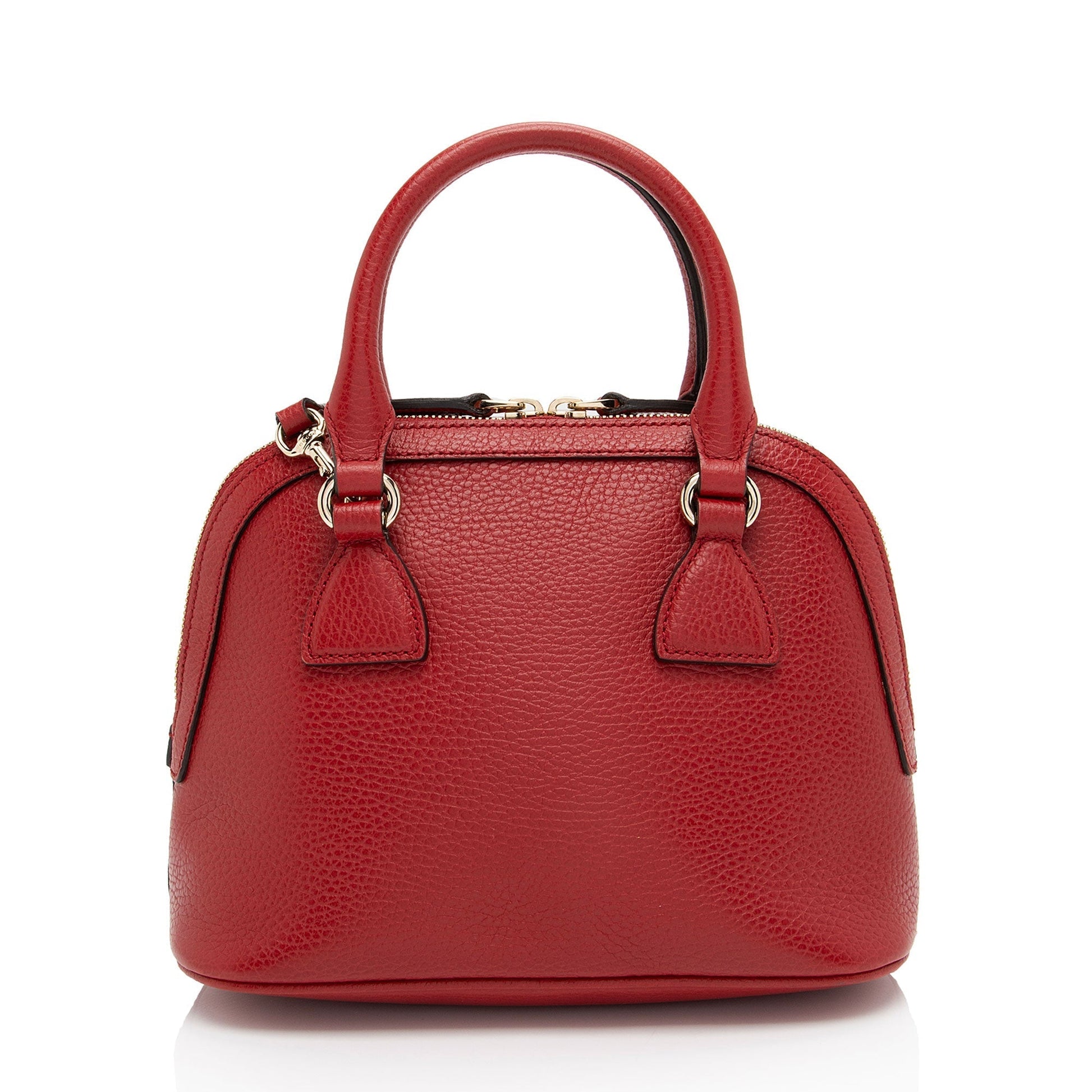 Gucci GG Charm Dome Leather Red Small Crossbody Bag Shf W5Ujiz