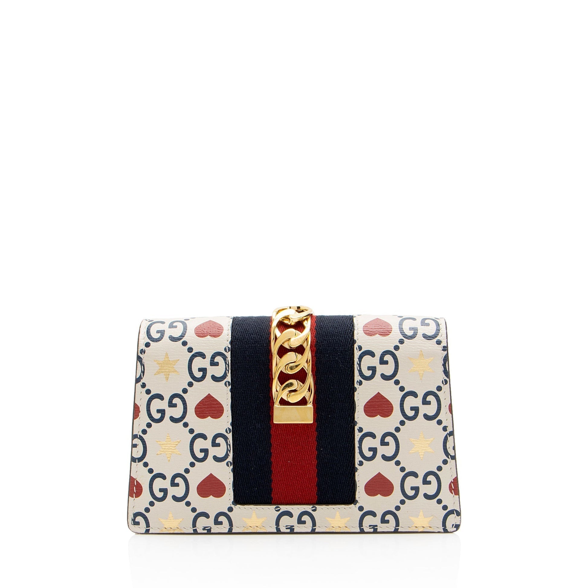 Gucci Heart Stars Sylvie Super Shoulder Bag Leather Mini Crossbody Bag
