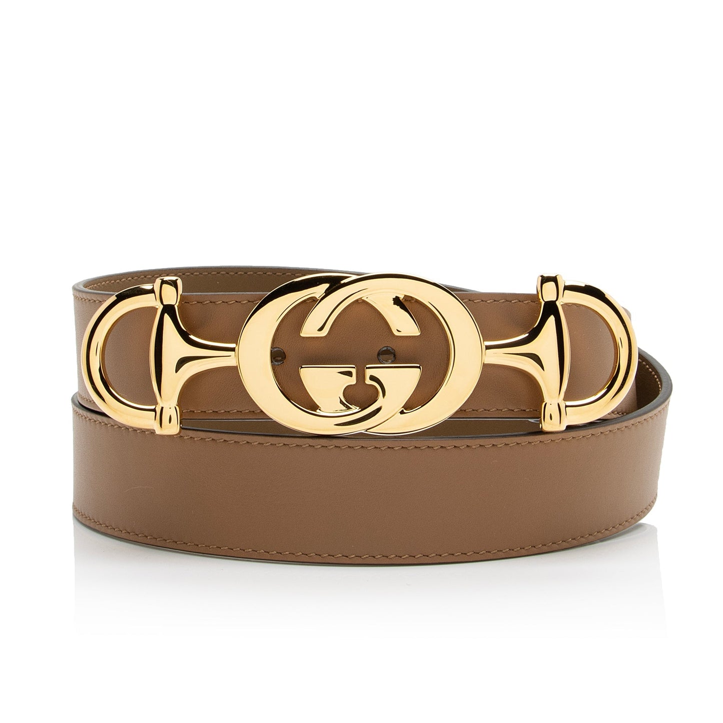 Gucci GG Horsebit Belt - Size Leather Brown Accessory
