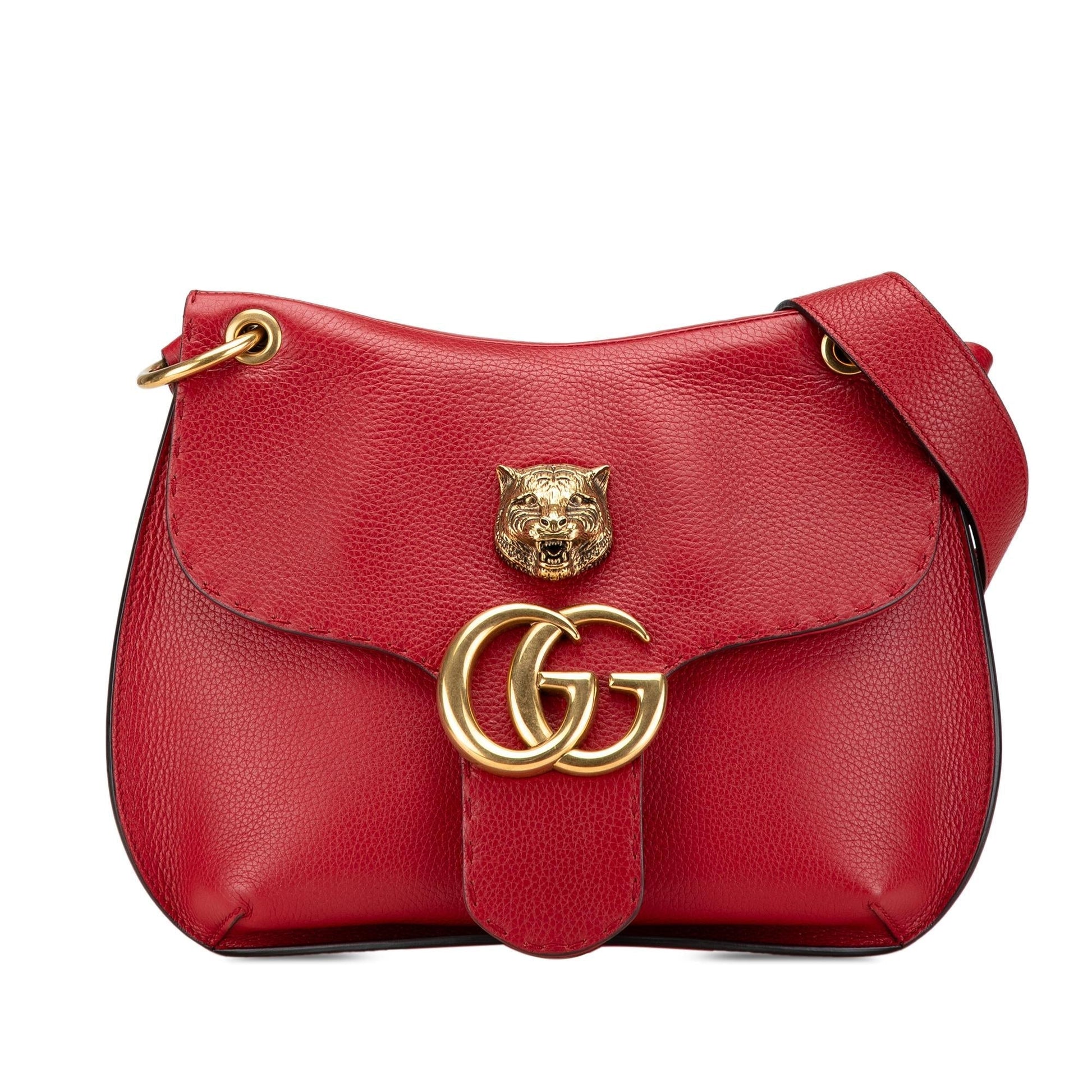 Gucci GG Marmont Animalier Leather Calf Red Crossbody Bag