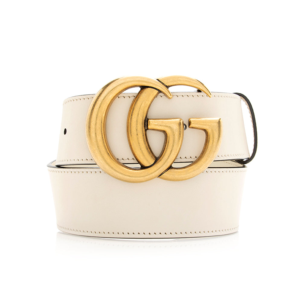 Gucci GG Marmont Belt - Size Leather White Accessory