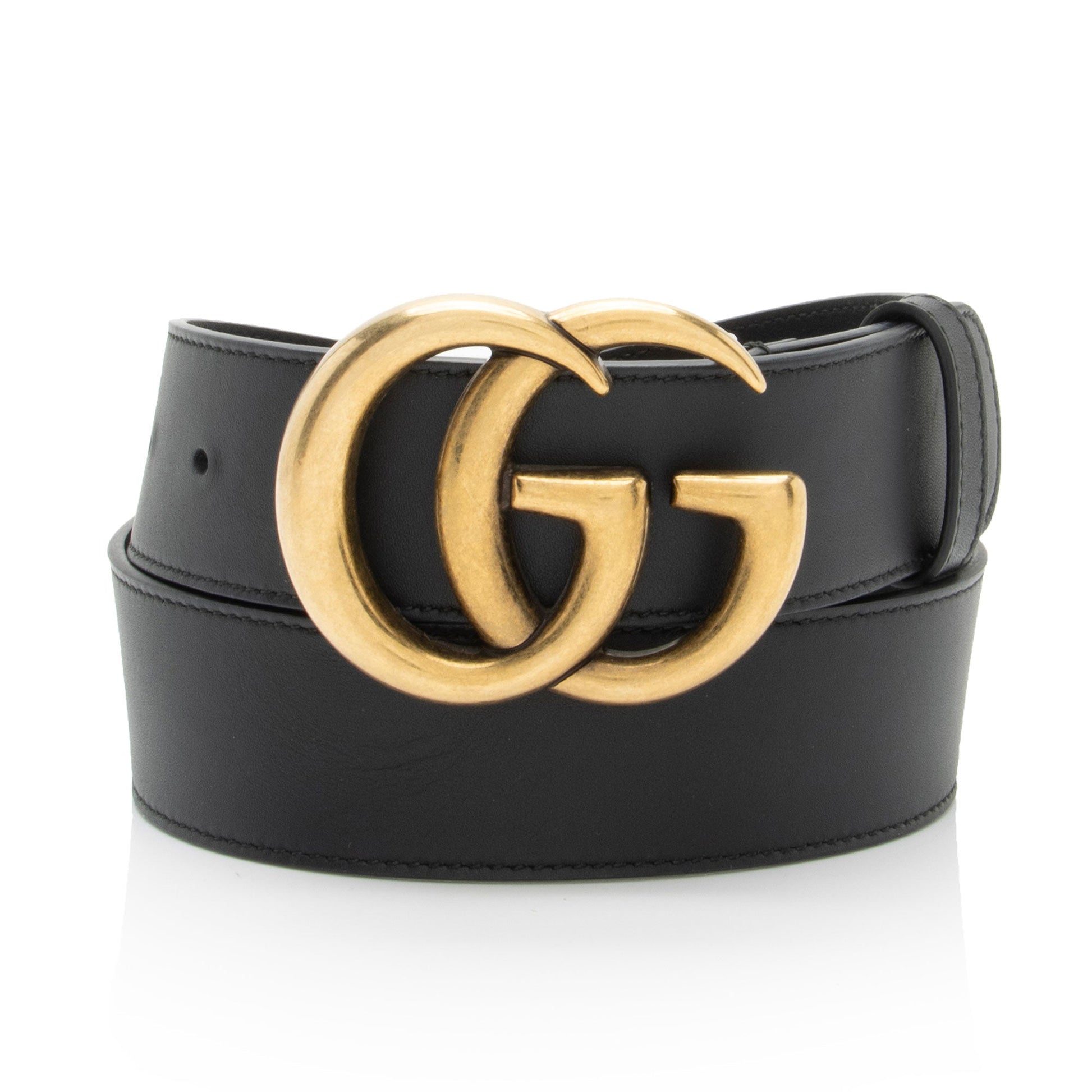 Gucci GG Marmont Belt - Size Leather Black Accessory Shf Mdemux
