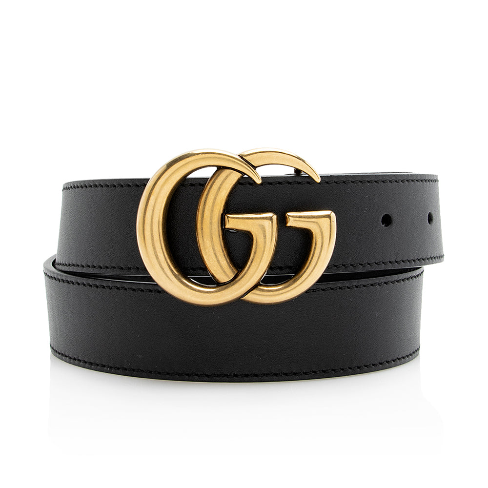 Gucci GG Marmont Belt - Size Leather Black Accessory 80 Shf