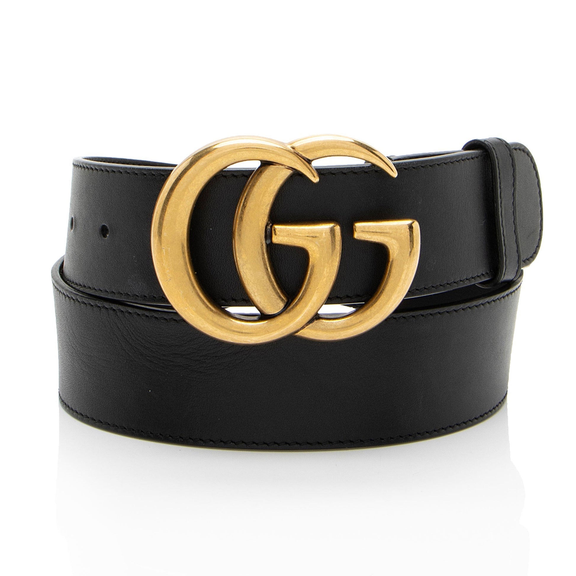 Gucci GG Marmont Belt - Size Leather Black Accessory Shf C1Nozy
