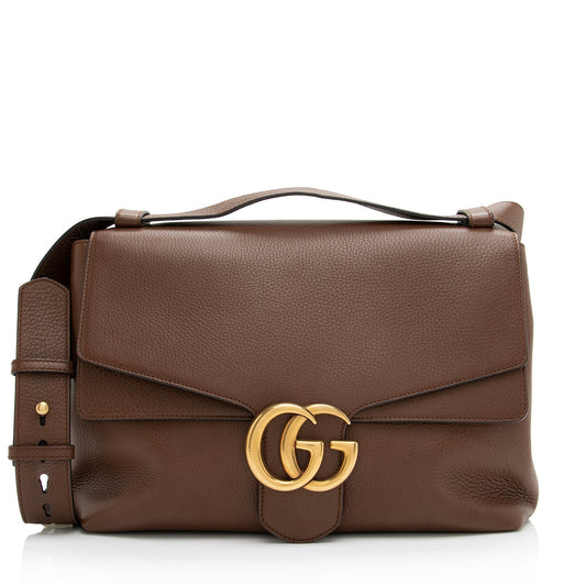 Gucci GG Marmont SHF Leather Brown Large Shoulder Bag