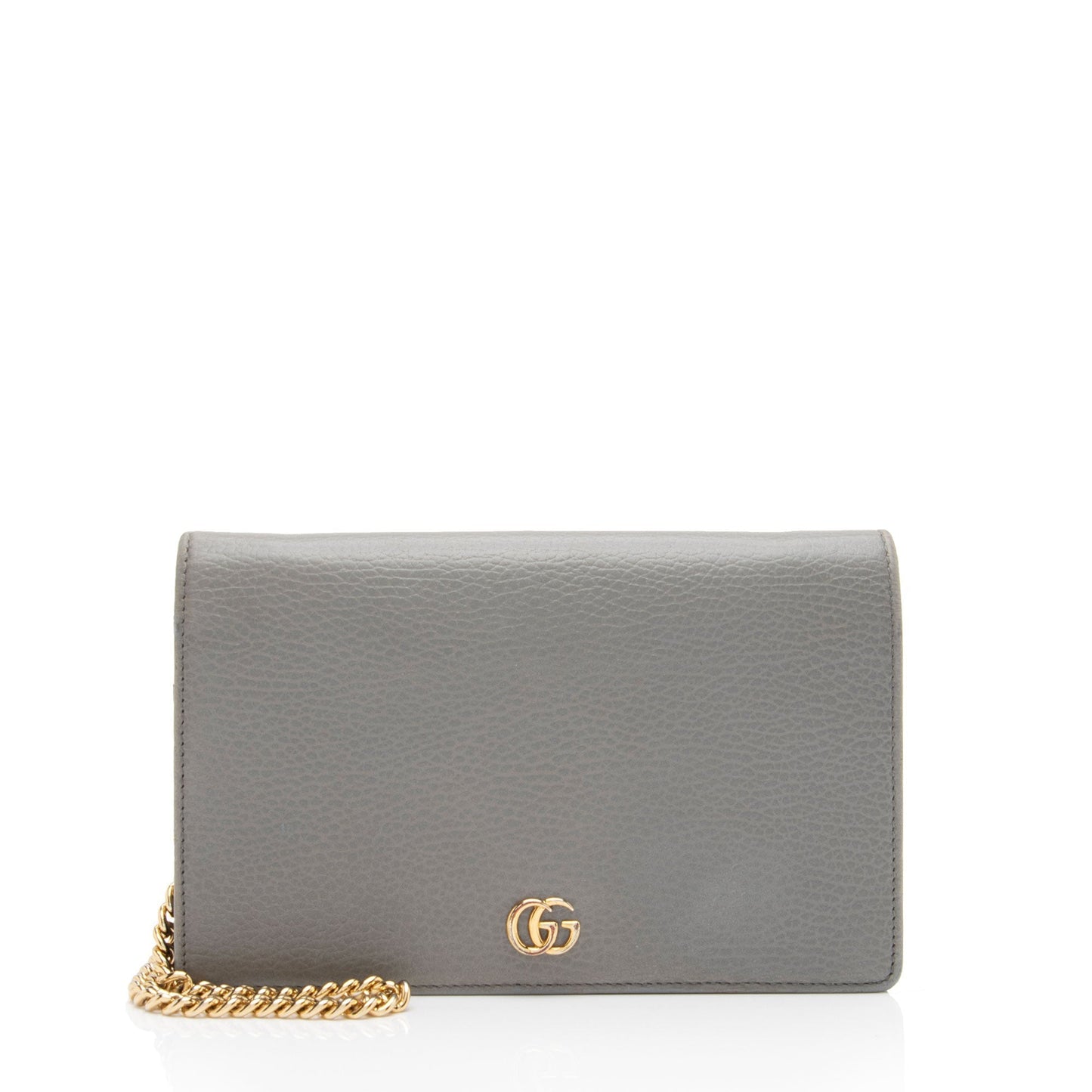 Gucci GG Marmont SHF-xtqH5g Leather Grey Mini Chain Crossbody Bag