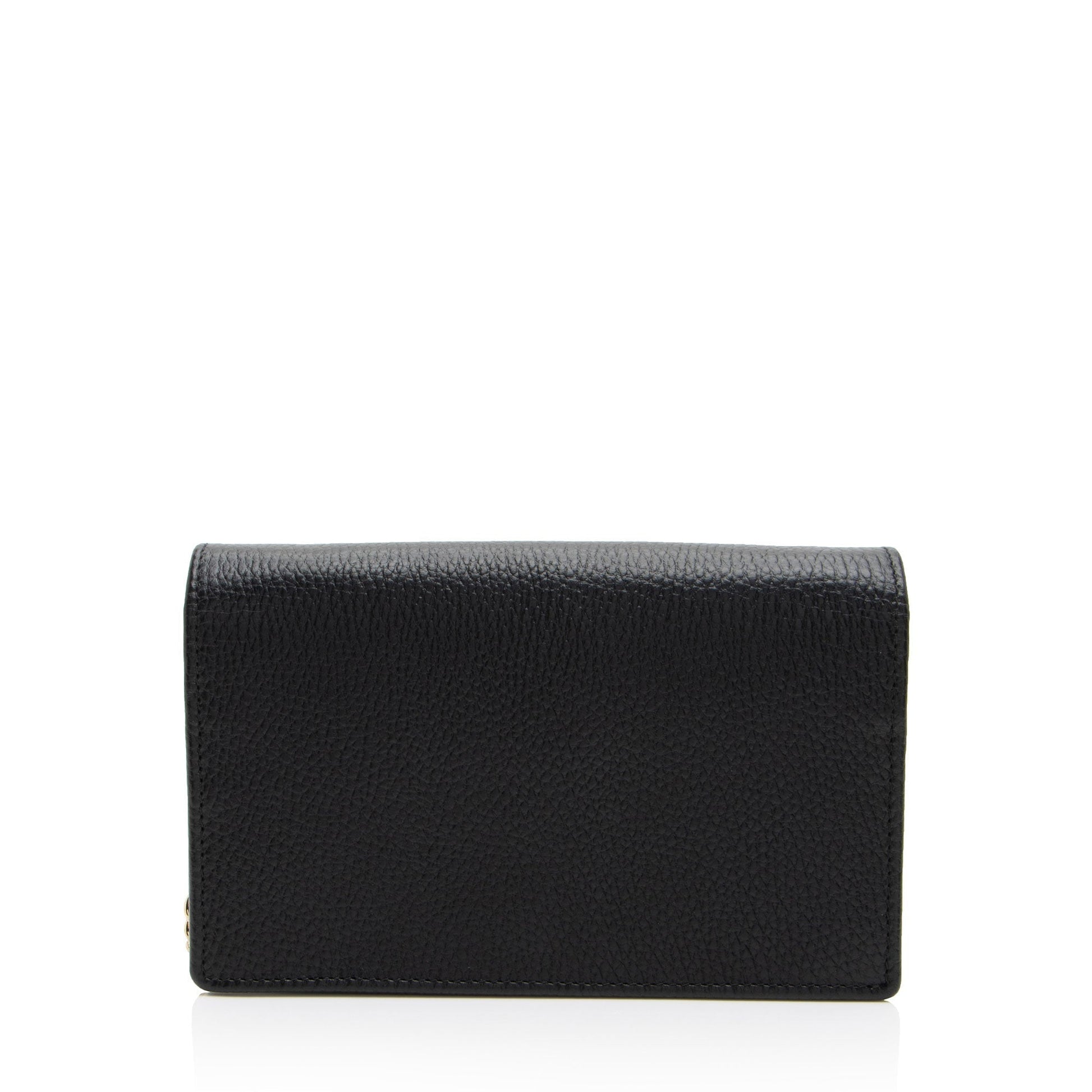 Gucci GG Marmont SHF-srjOwr Leather Black Mini Chain Crossbody Bag