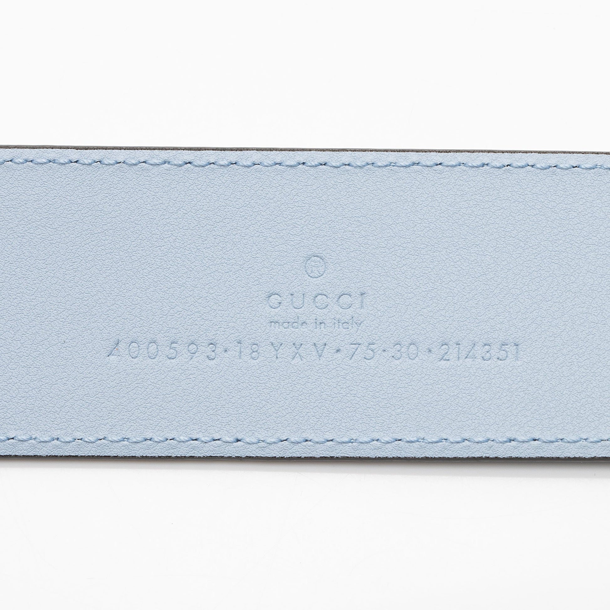 Gucci GG Marmont Monochrome Belt - Leather Blue Accessory